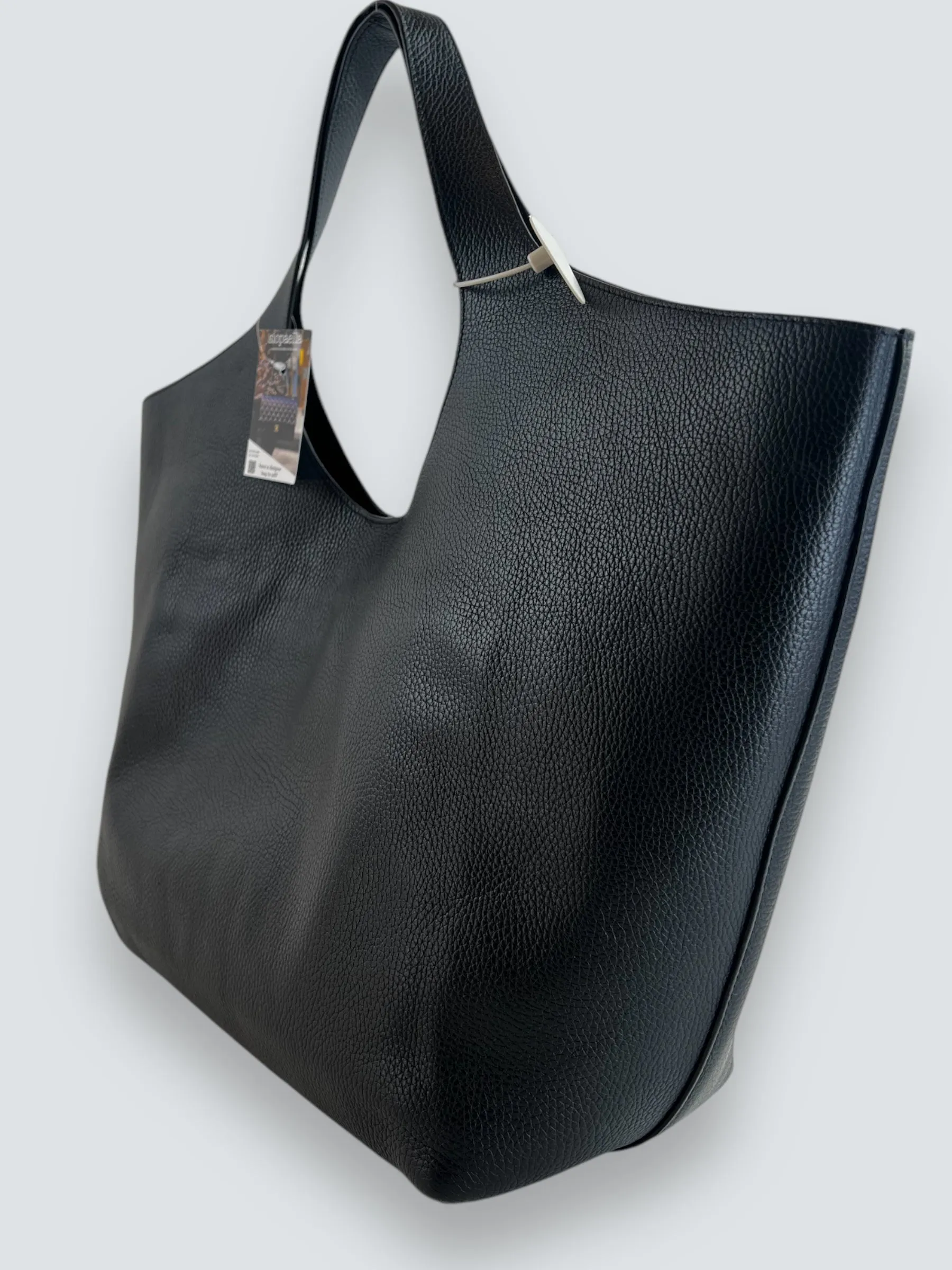 Anine Bing Black Leather Lili Medium Tote