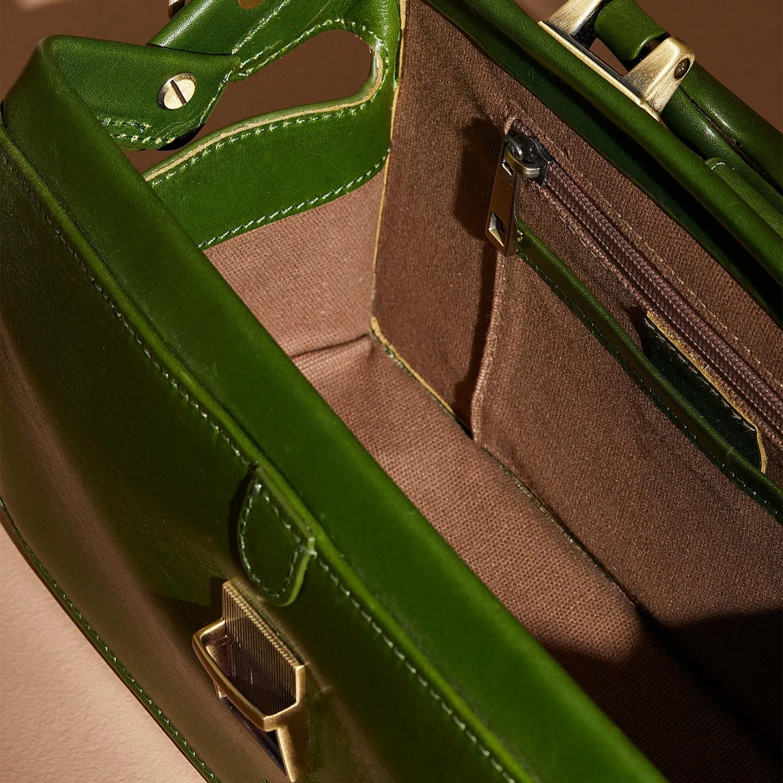 Apex Framed Satchel - Hunter Green