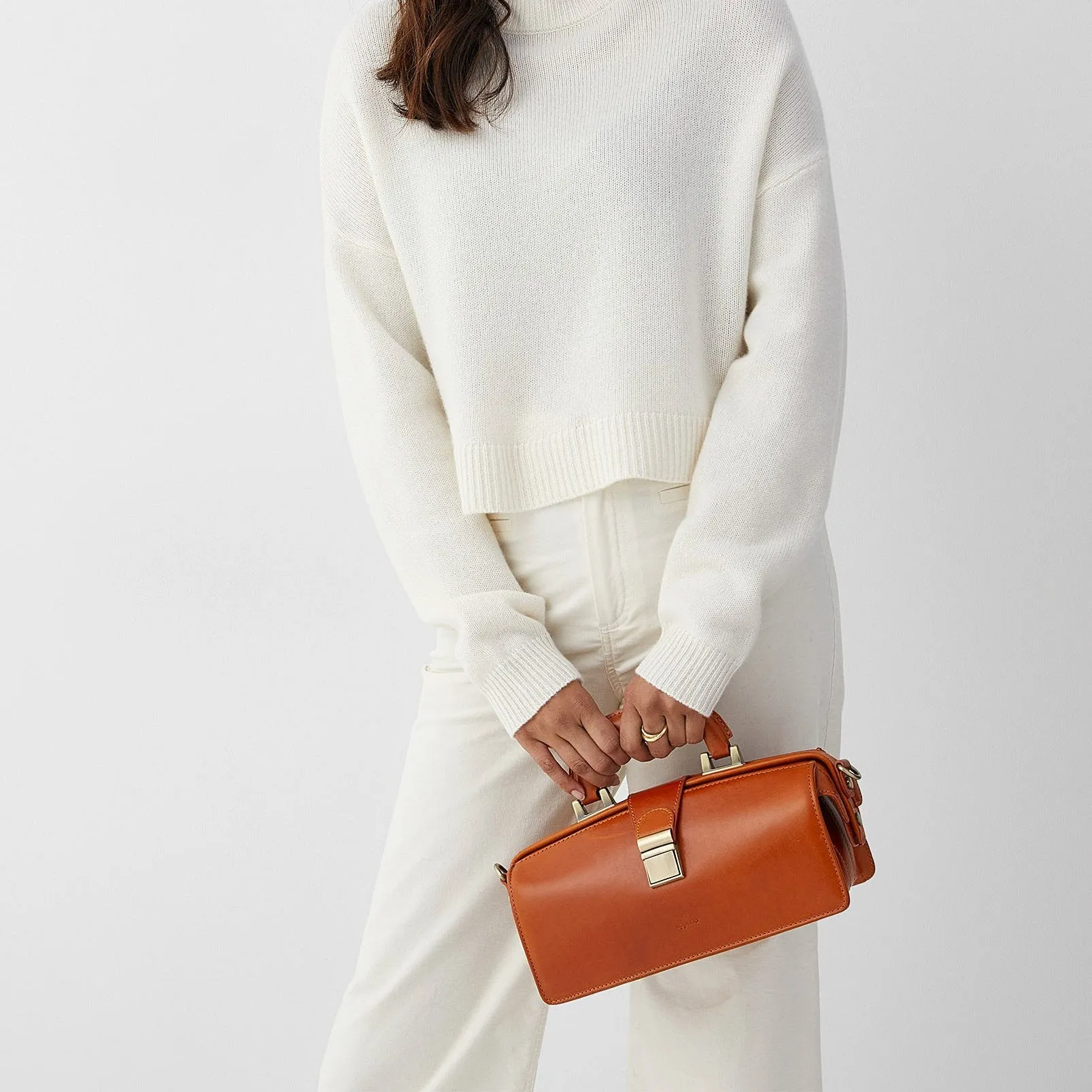 Apex Framed Satchel - Tan