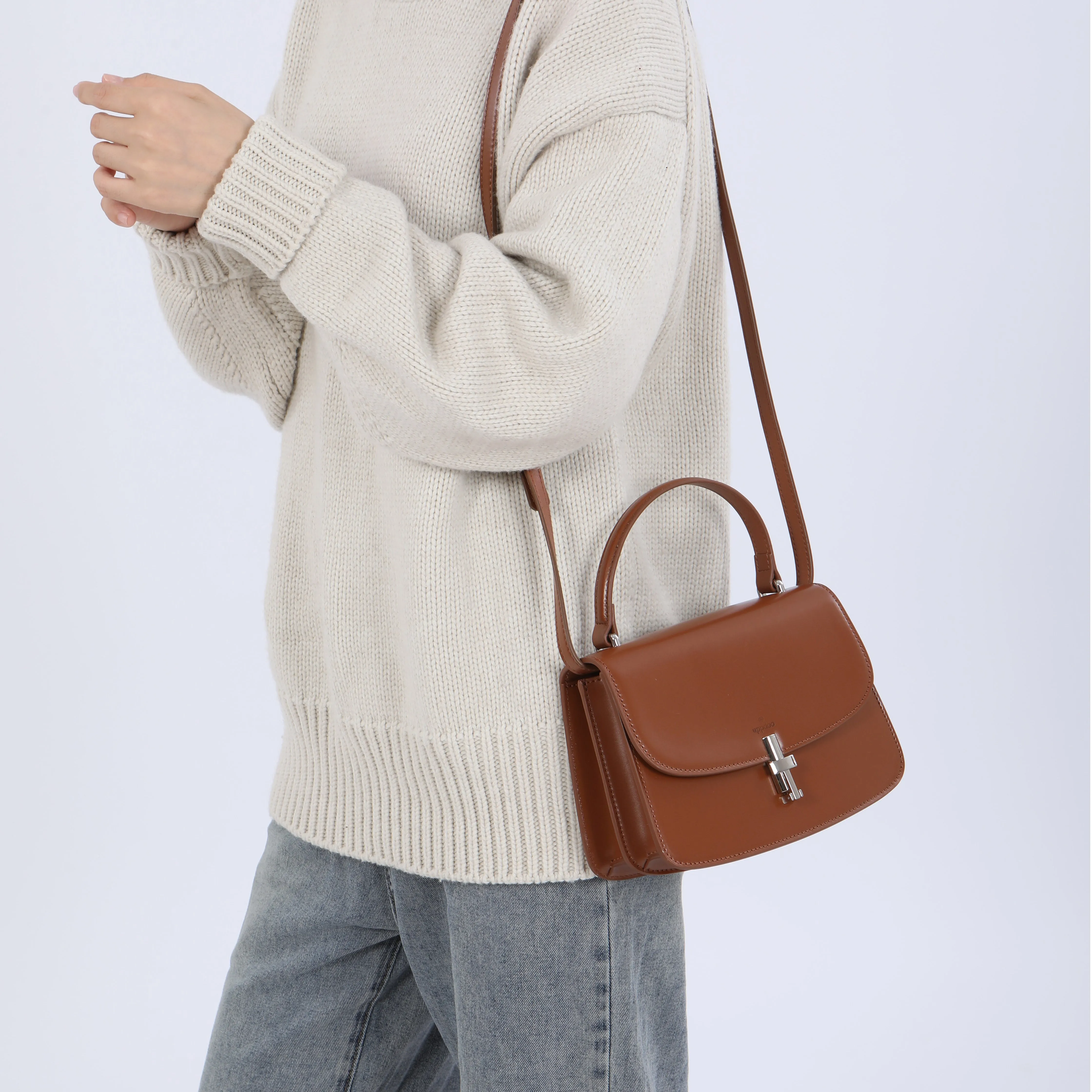 Aura Top-handle Satchel - Eggshell