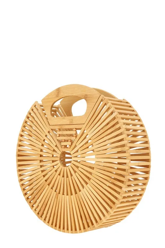 Bamboo Round Clutch Bag