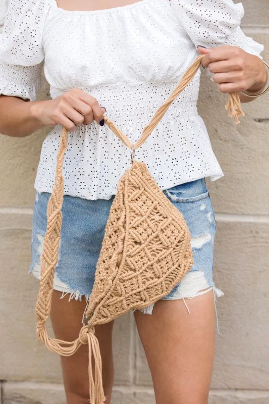 Beach Please Macrame Sling Bag