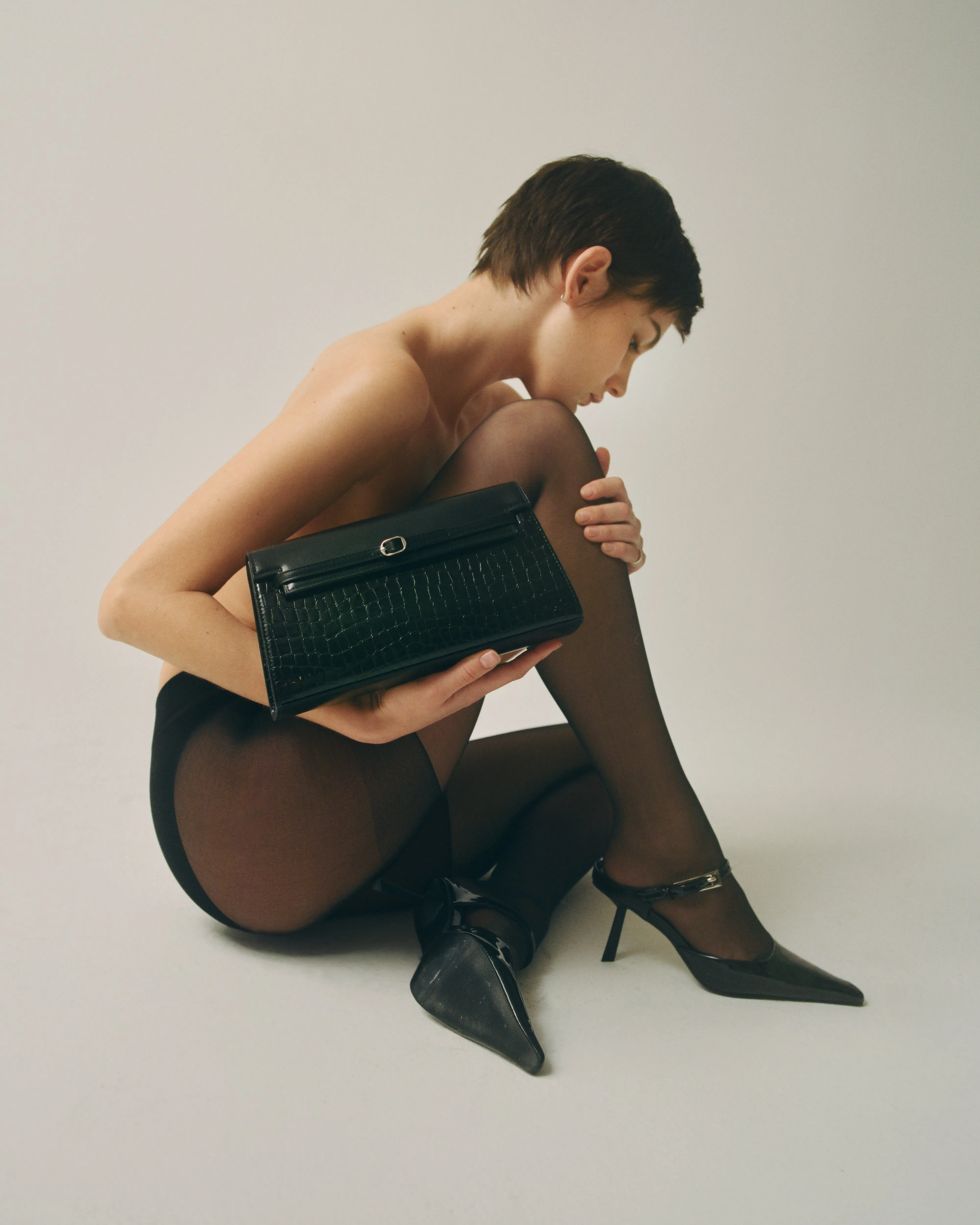 Black Croc Shoulder Bag (Limited Edition)