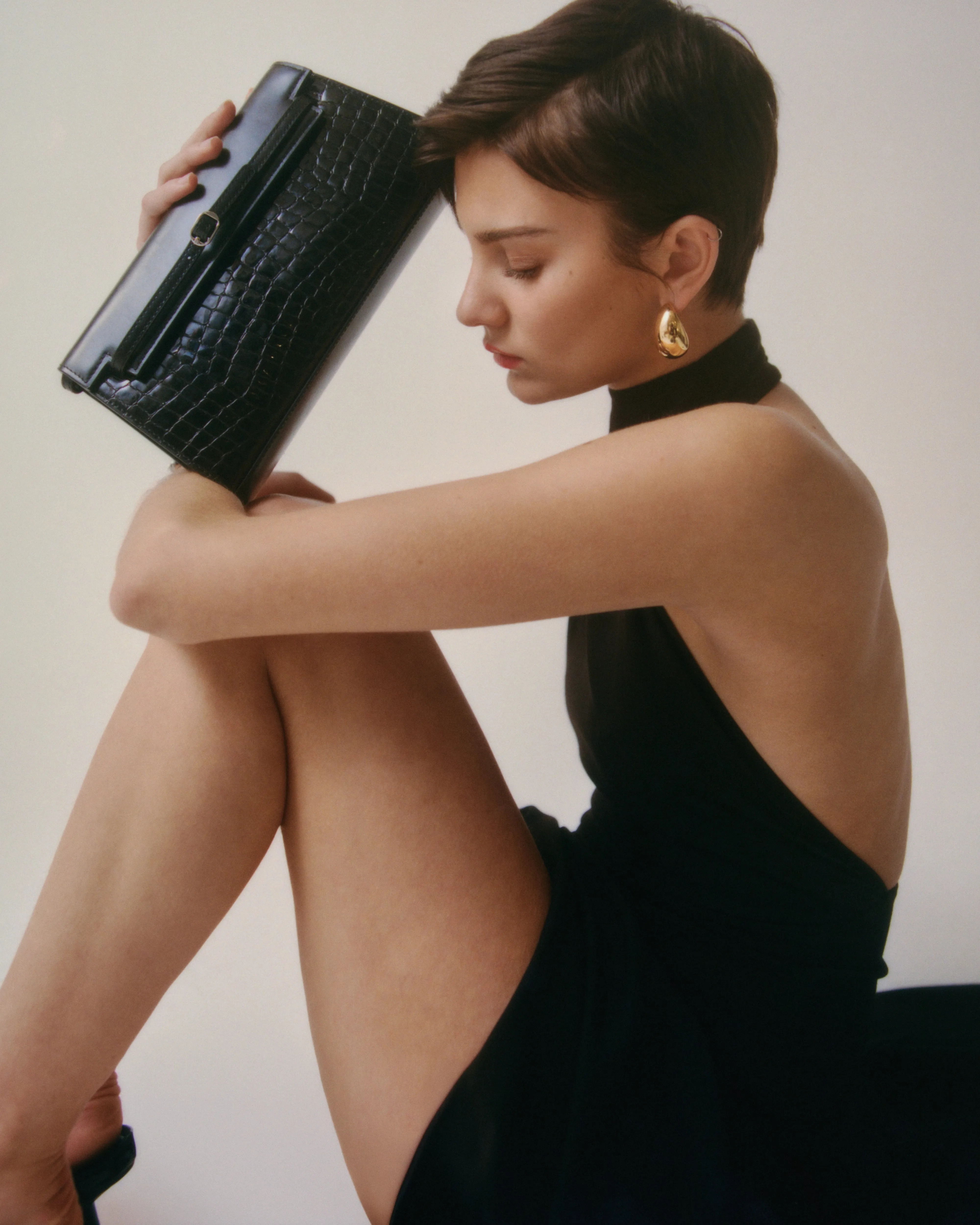 Black Croc Shoulder Bag (Limited Edition)