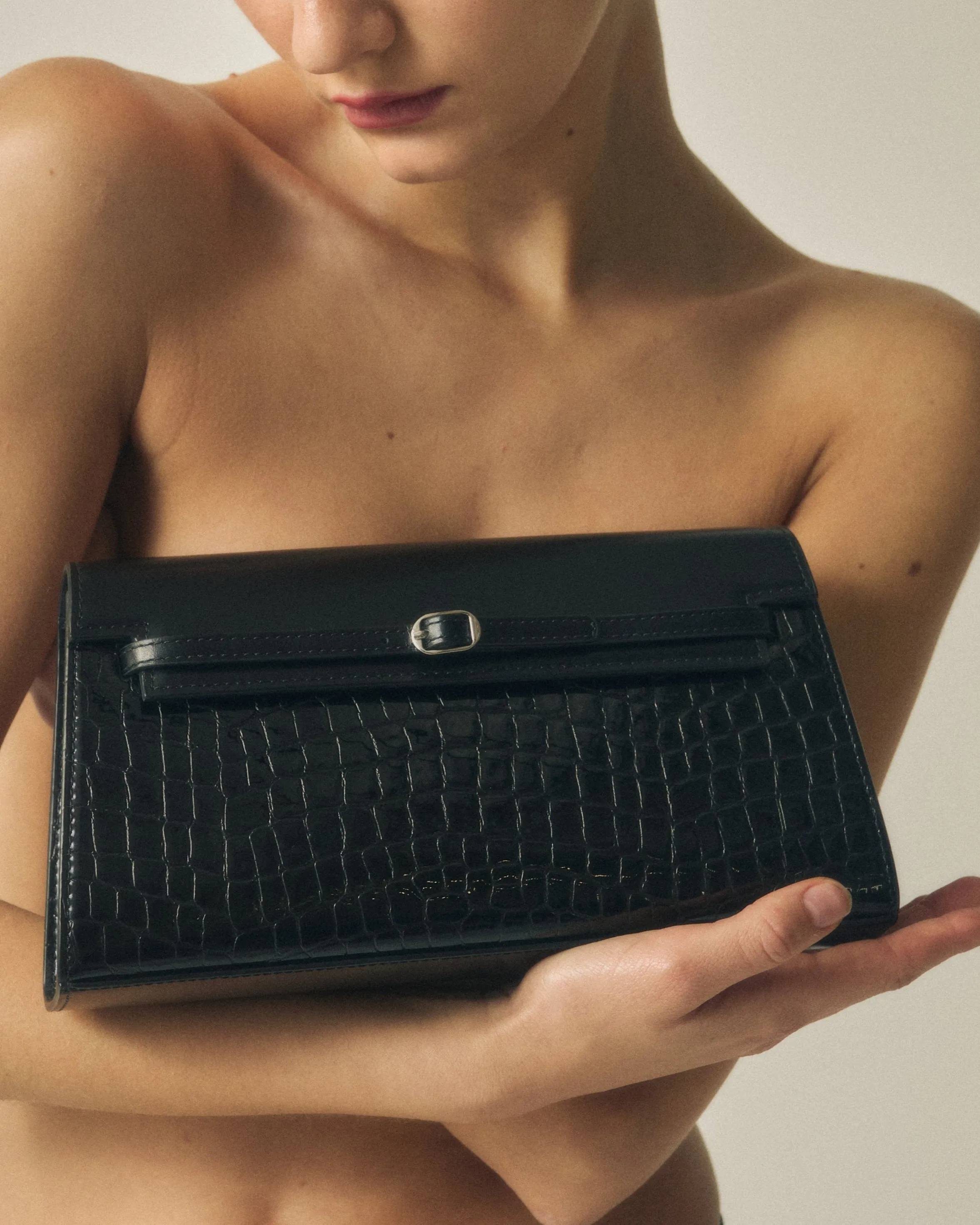 Black Croc Shoulder Bag (Limited Edition)