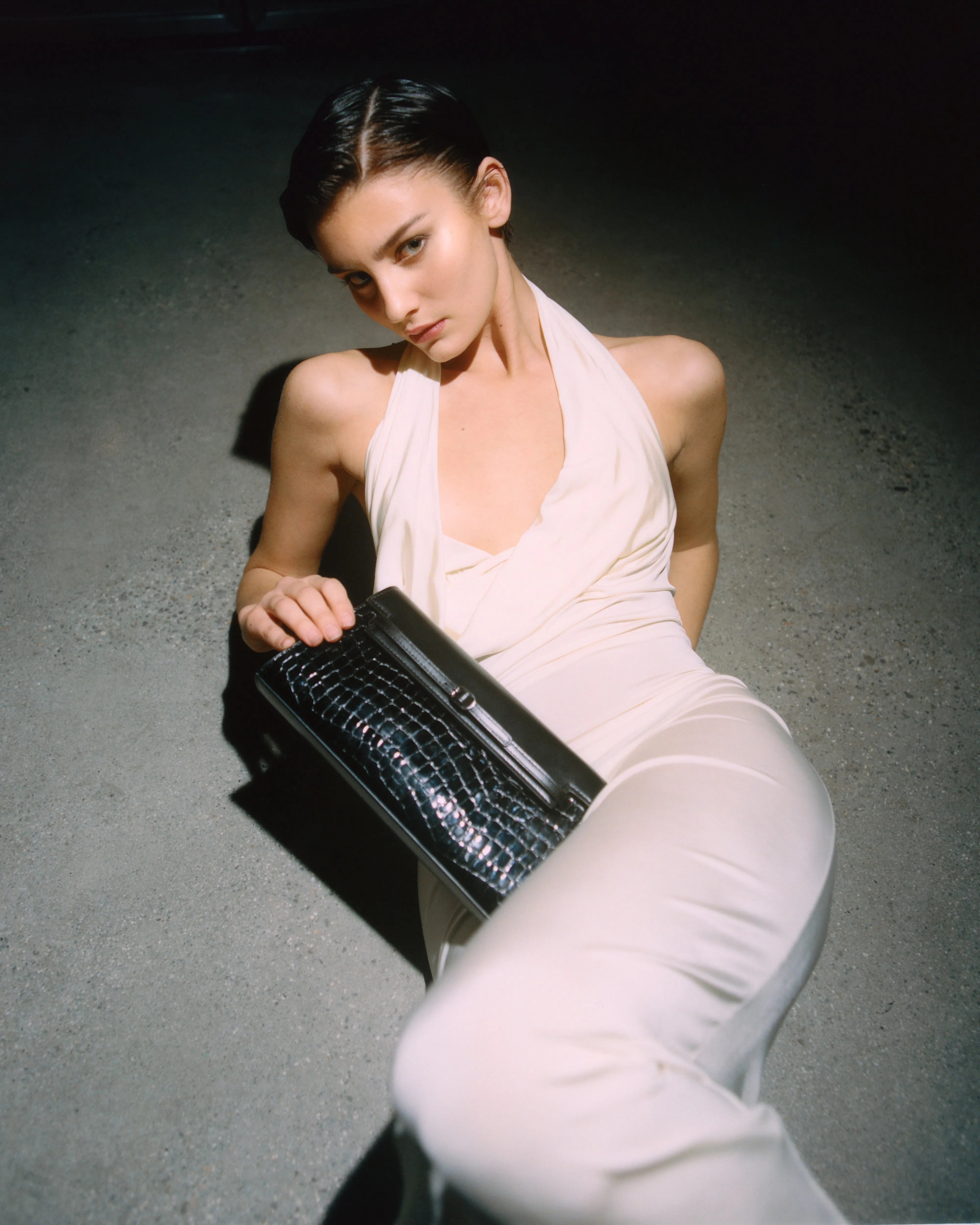 Black Croc Shoulder Bag (Limited Edition)