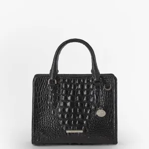 Cami Satchel Black Melbourne Silver Hardware