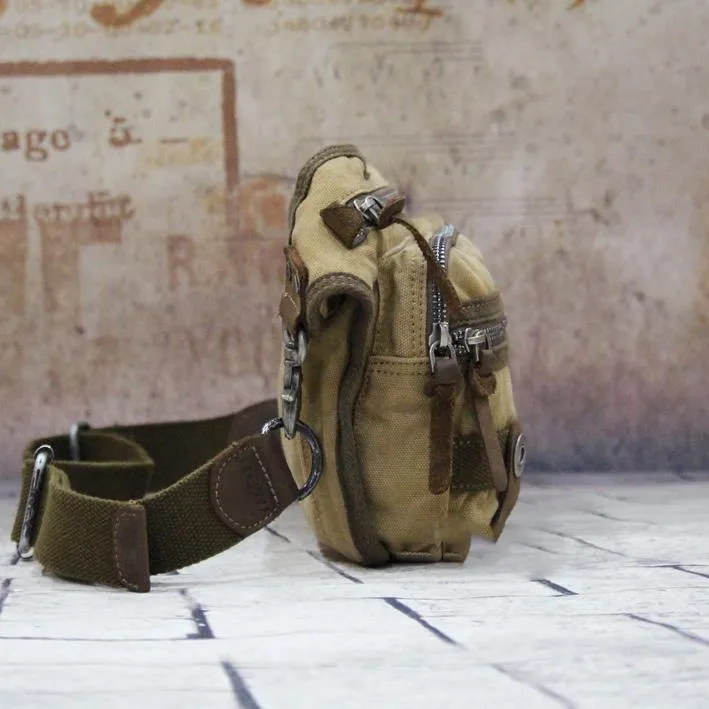 Canvas Mens Chest Bag Khaki Waist Bag Black Canvas Fanny Pack For Men