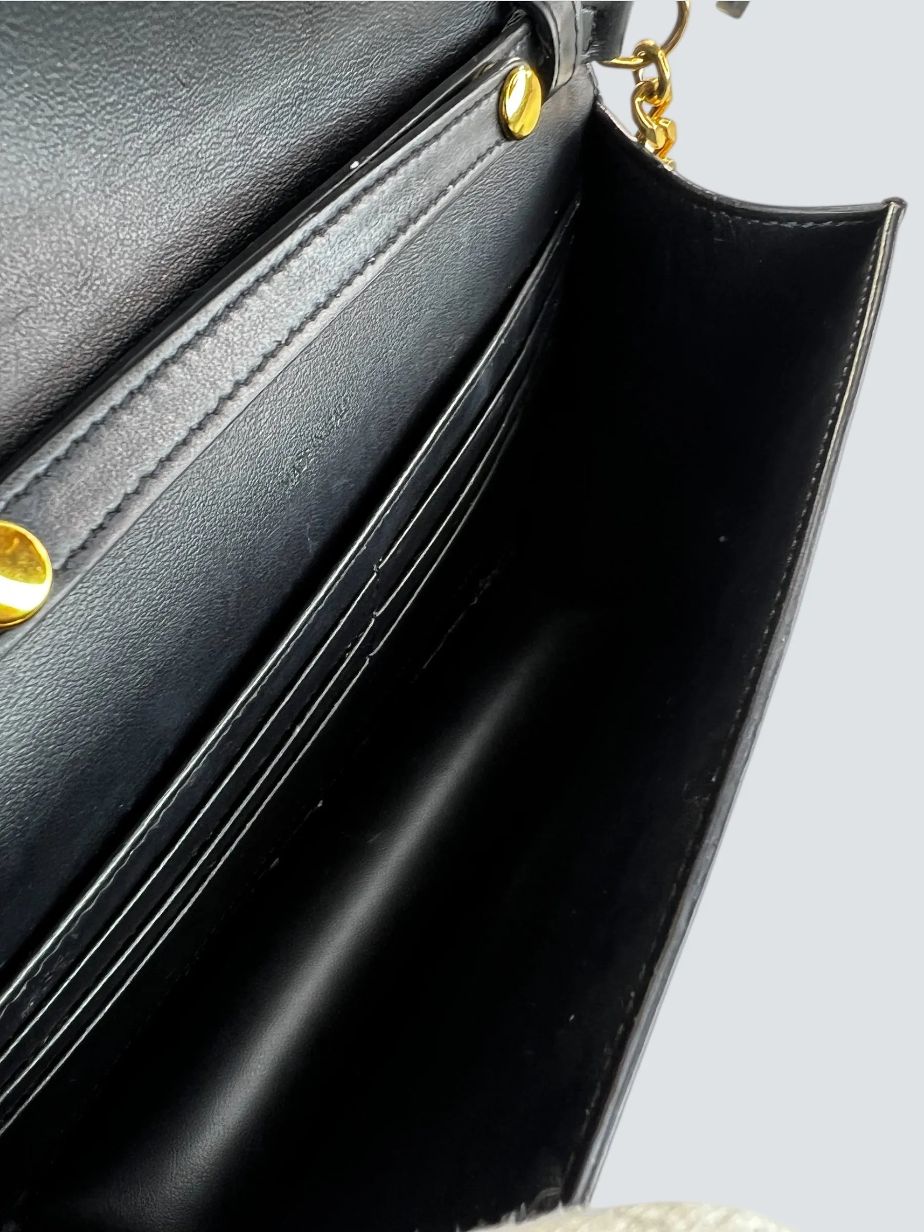 Celine Black Leather ??Margo?? Wallet On Chain