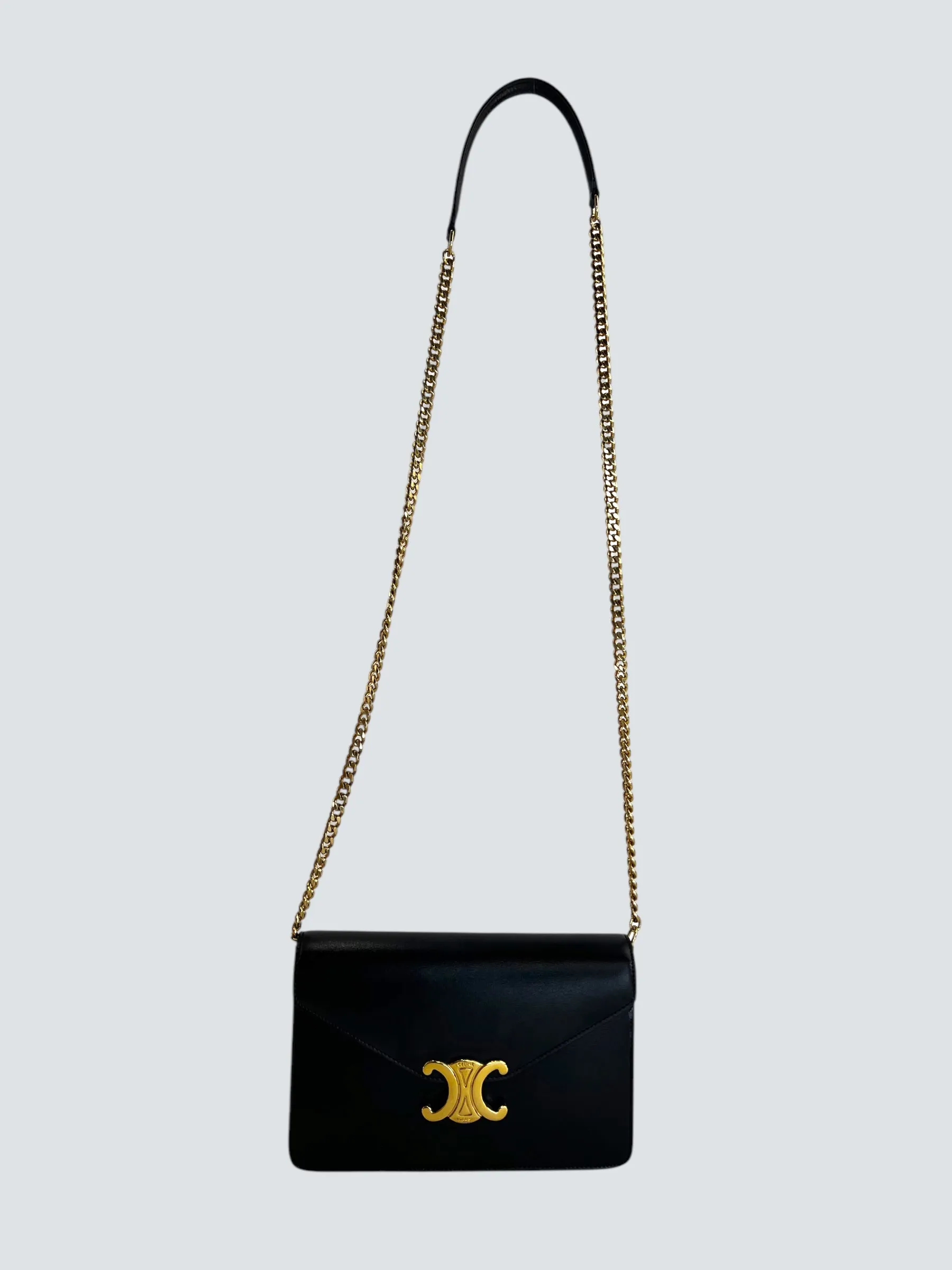 Celine Black Leather ??Margo?? Wallet On Chain