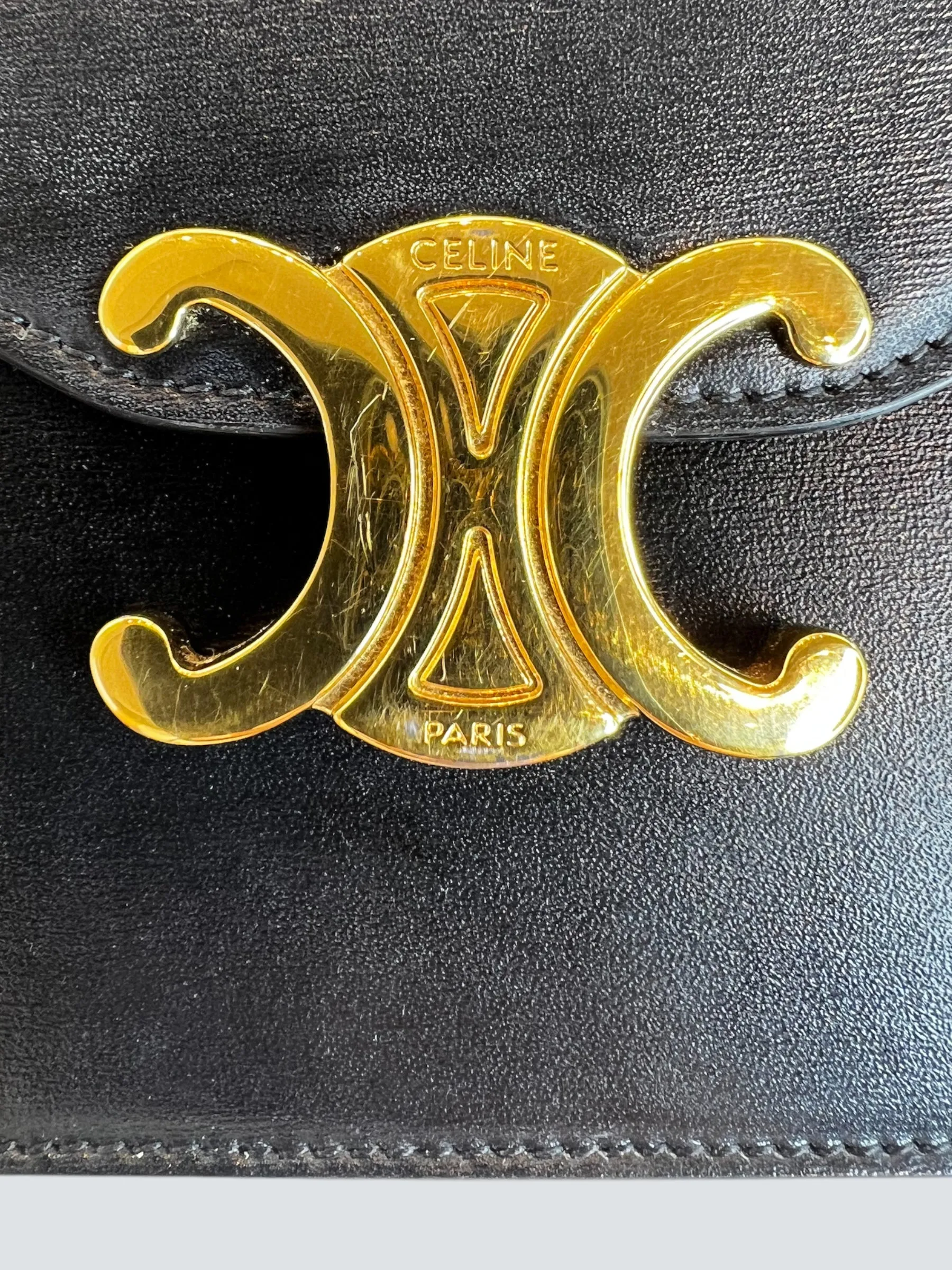 Celine Black Leather ??Margo?? Wallet On Chain