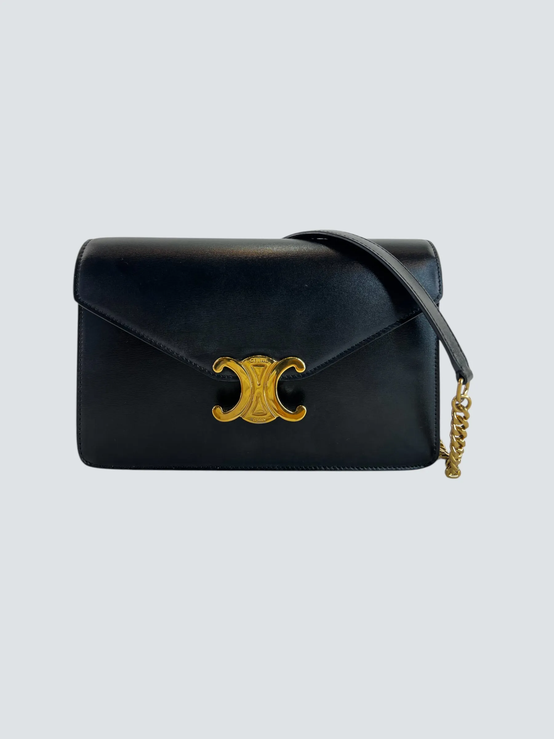 Celine Black Leather ??Margo?? Wallet On Chain