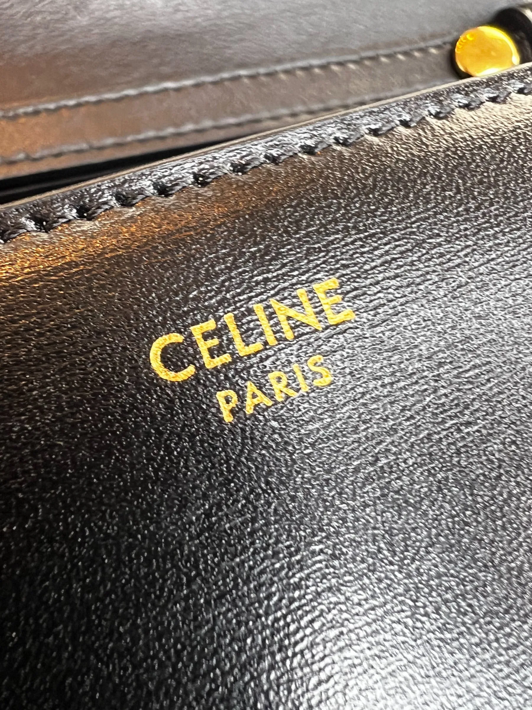 Celine Black Leather ??Margo?? Wallet On Chain