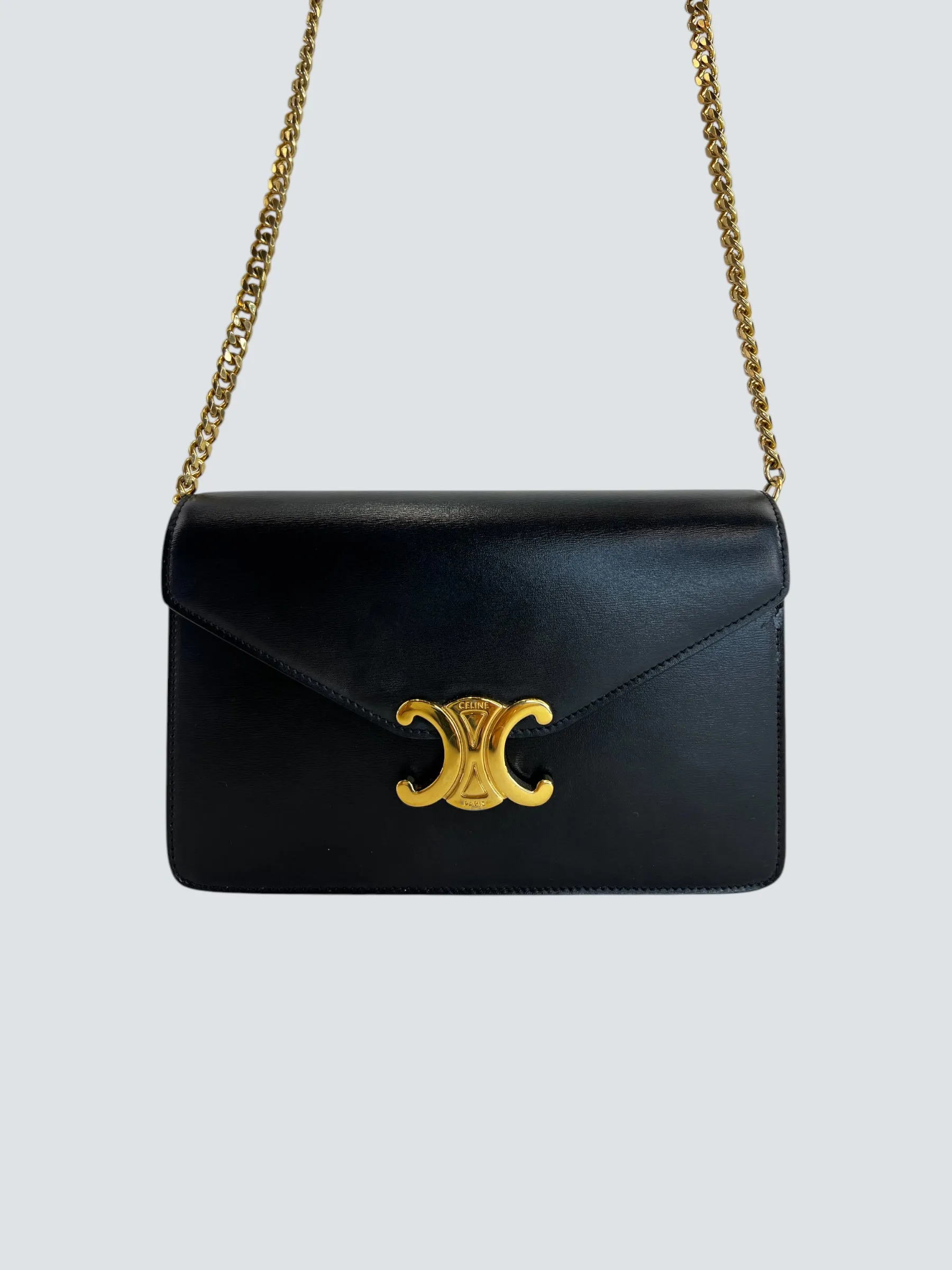 Celine Black Leather ??Margo?? Wallet On Chain