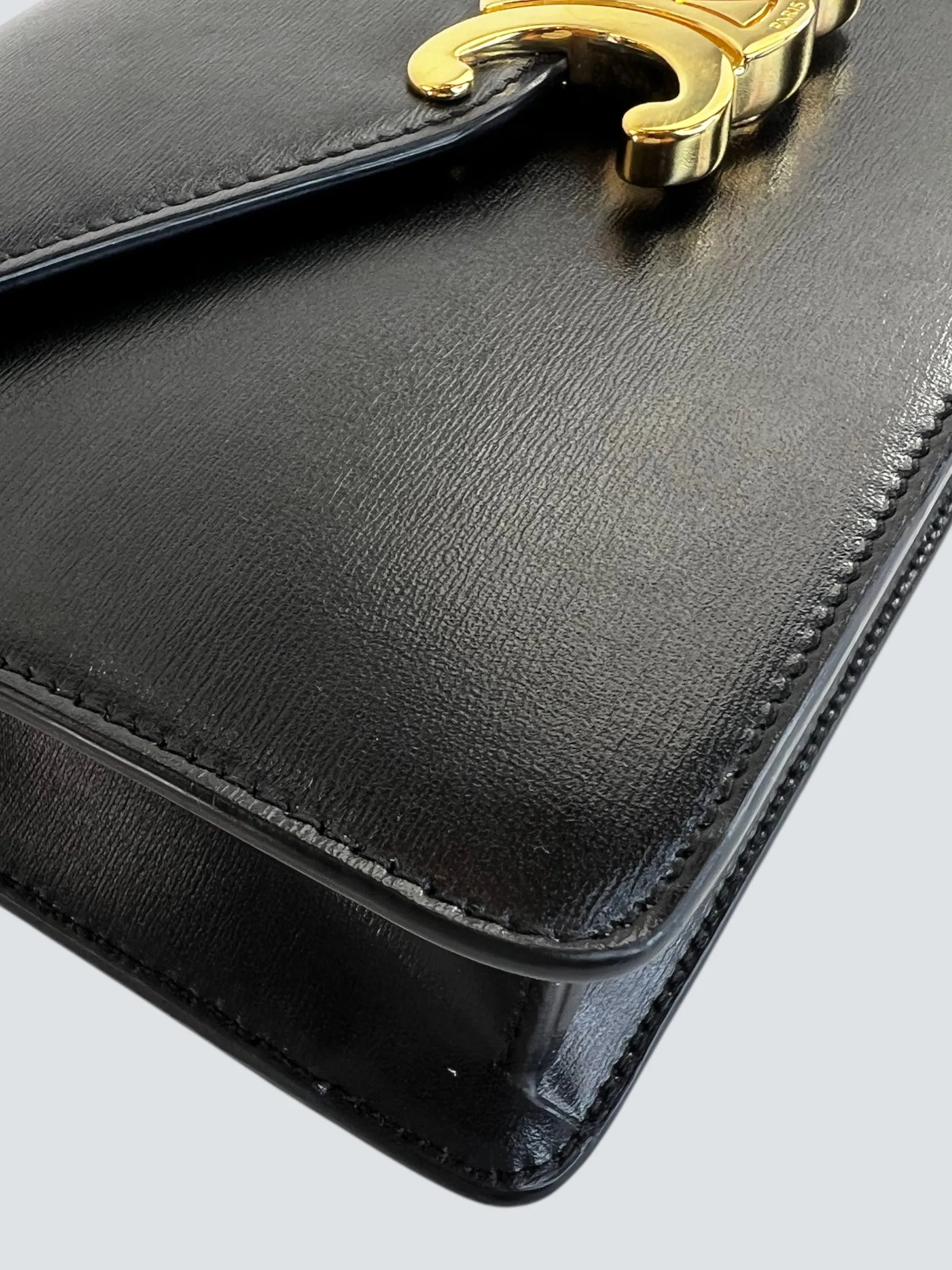 Celine Black Leather ??Margo?? Wallet On Chain