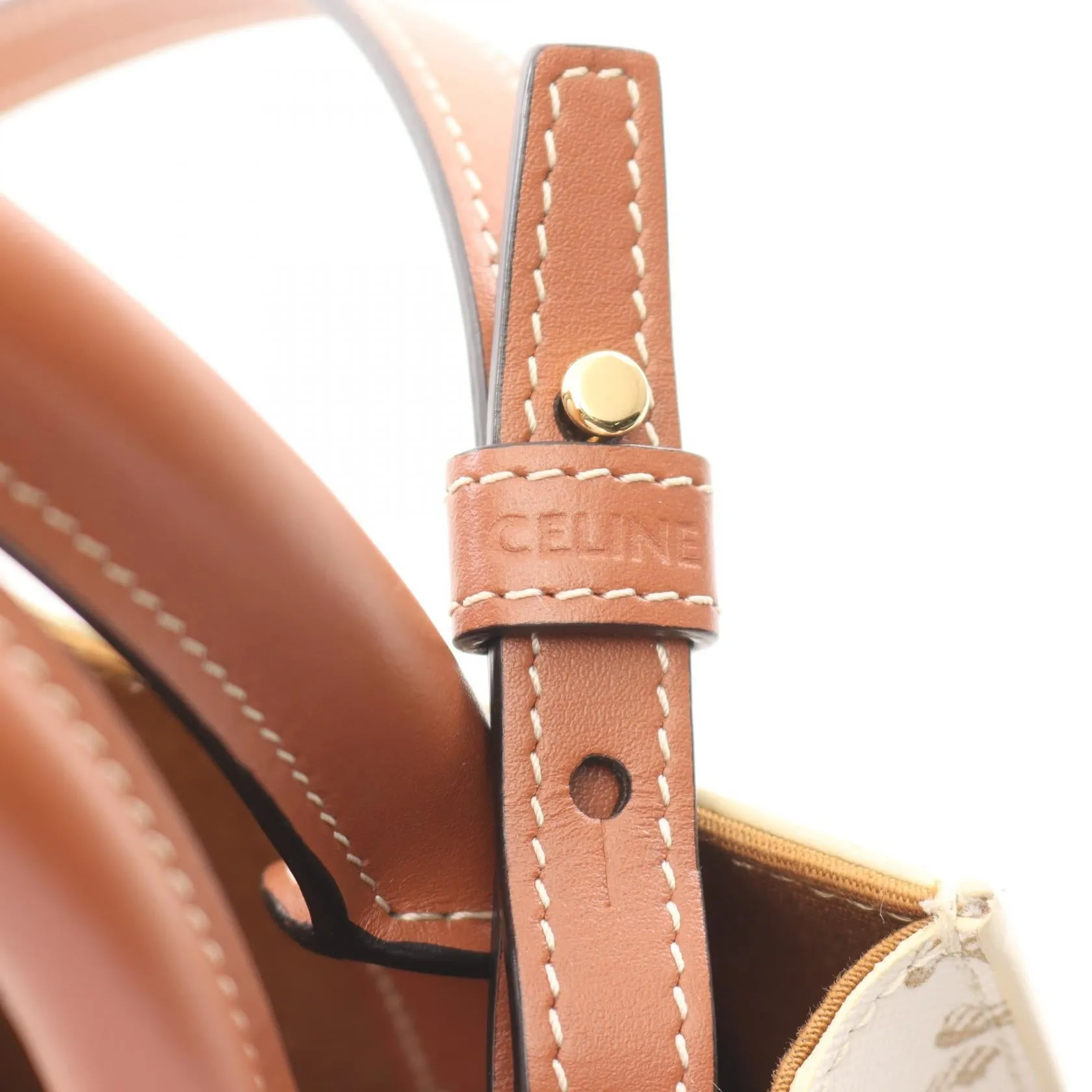 Celine Mini Vertical Cabas Triomphe Handbag PVC Canvas Leather