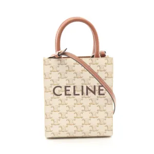Celine Mini Vertical Cabas Triomphe Handbag PVC Canvas Leather