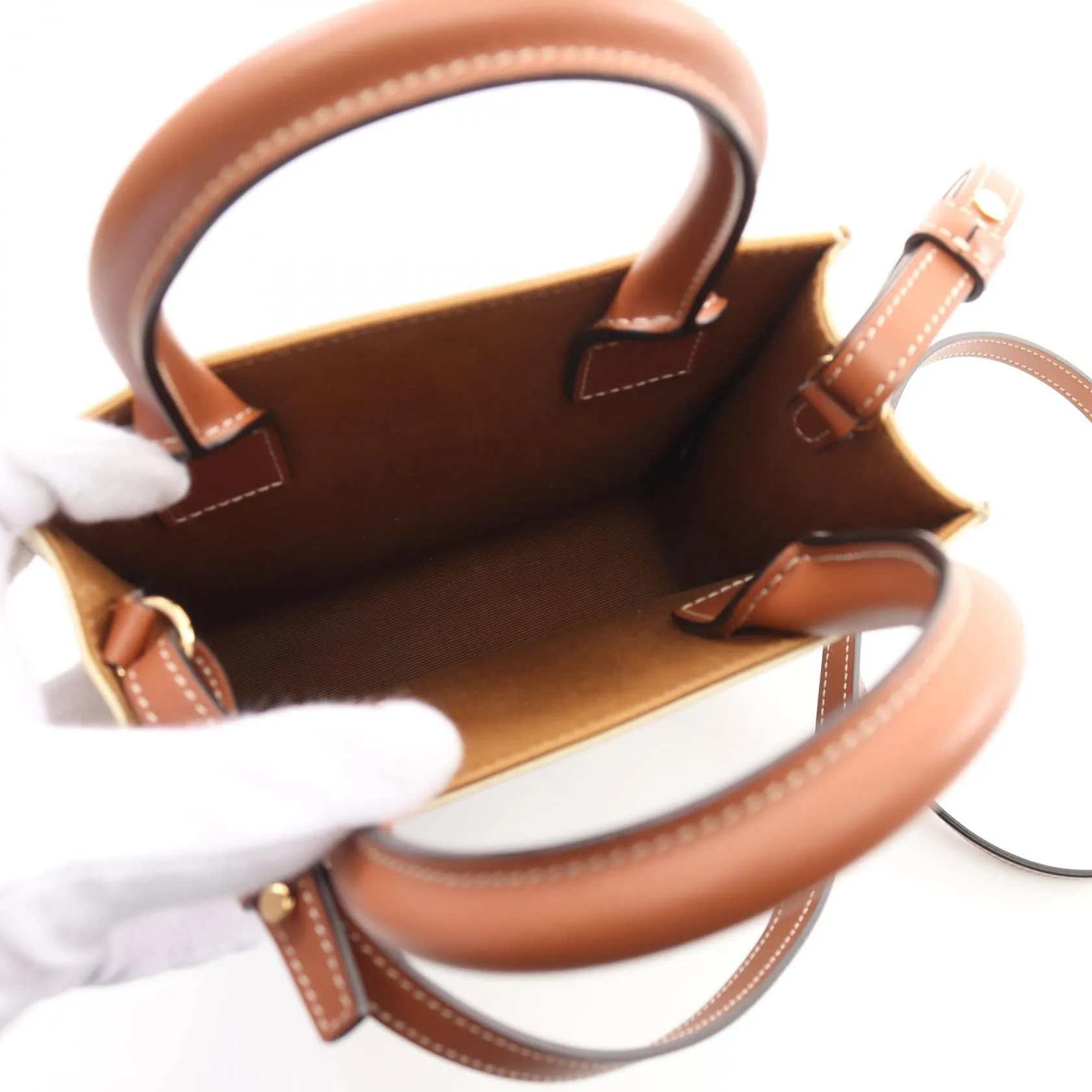 Celine Mini Vertical Cabas Triomphe Handbag PVC Canvas Leather