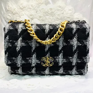 Chanel 19 Black & White Tweed