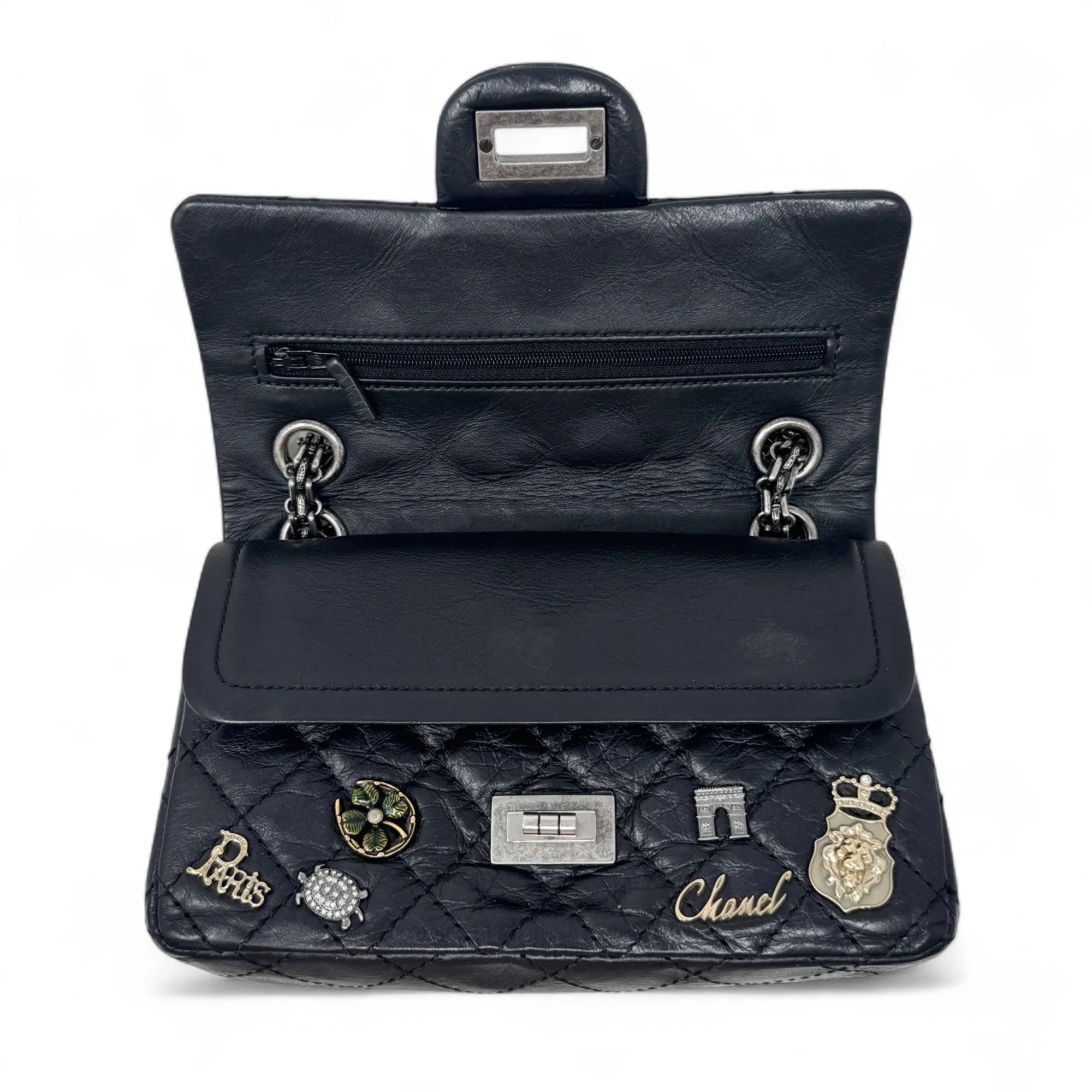 Chanel Black Charms 2.55 Reissue 224 Flap