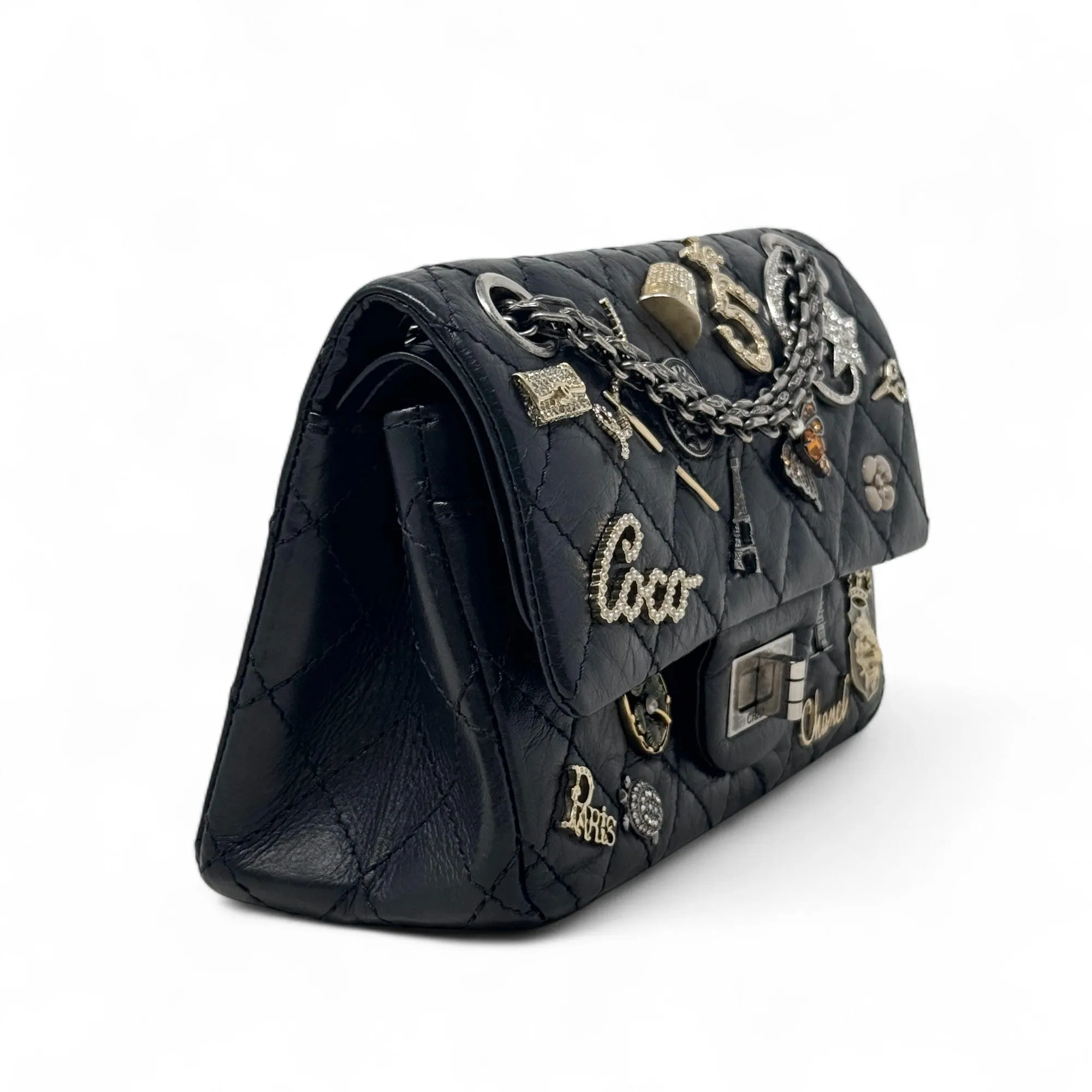 Chanel Black Charms 2.55 Reissue 224 Flap