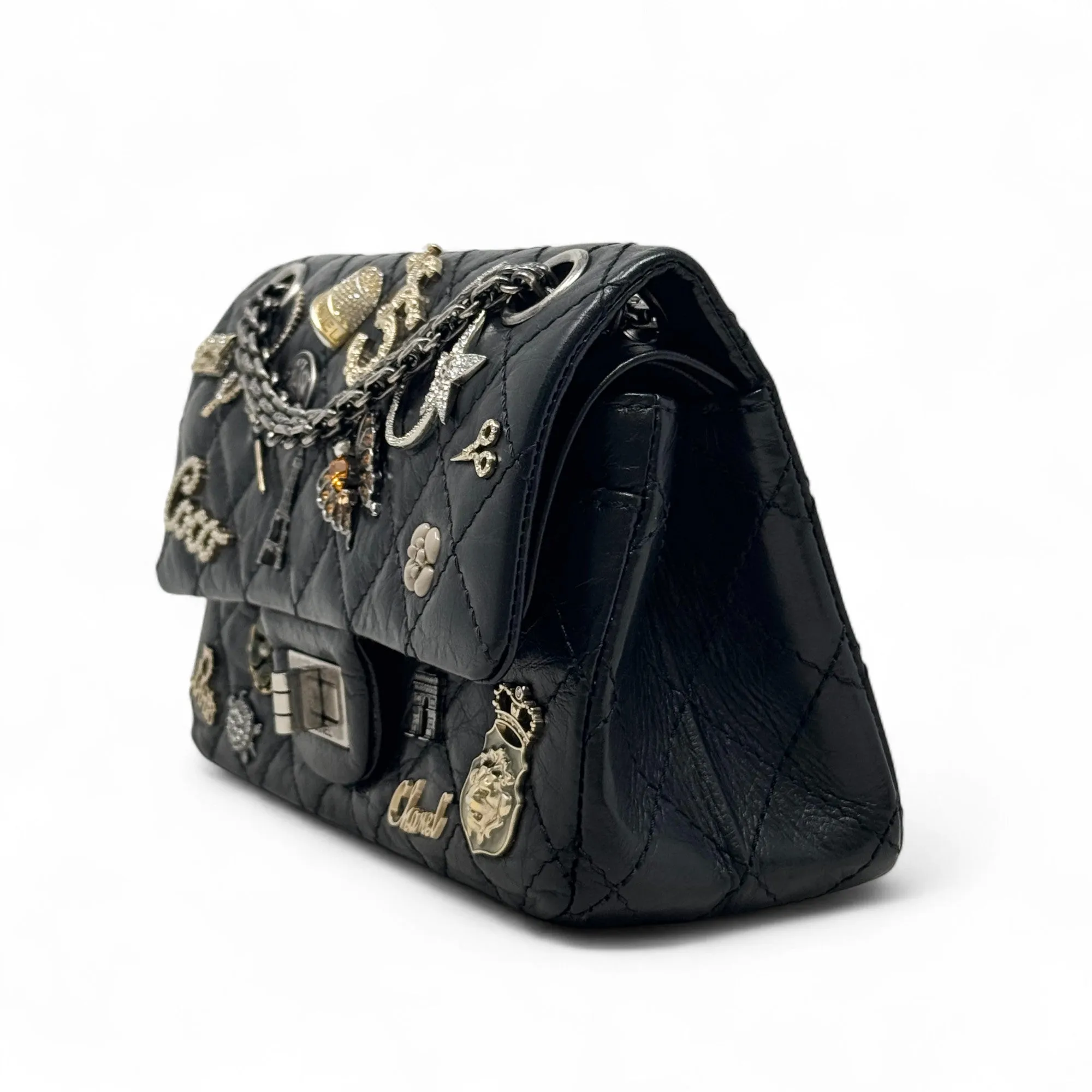 Chanel Black Charms 2.55 Reissue 224 Flap