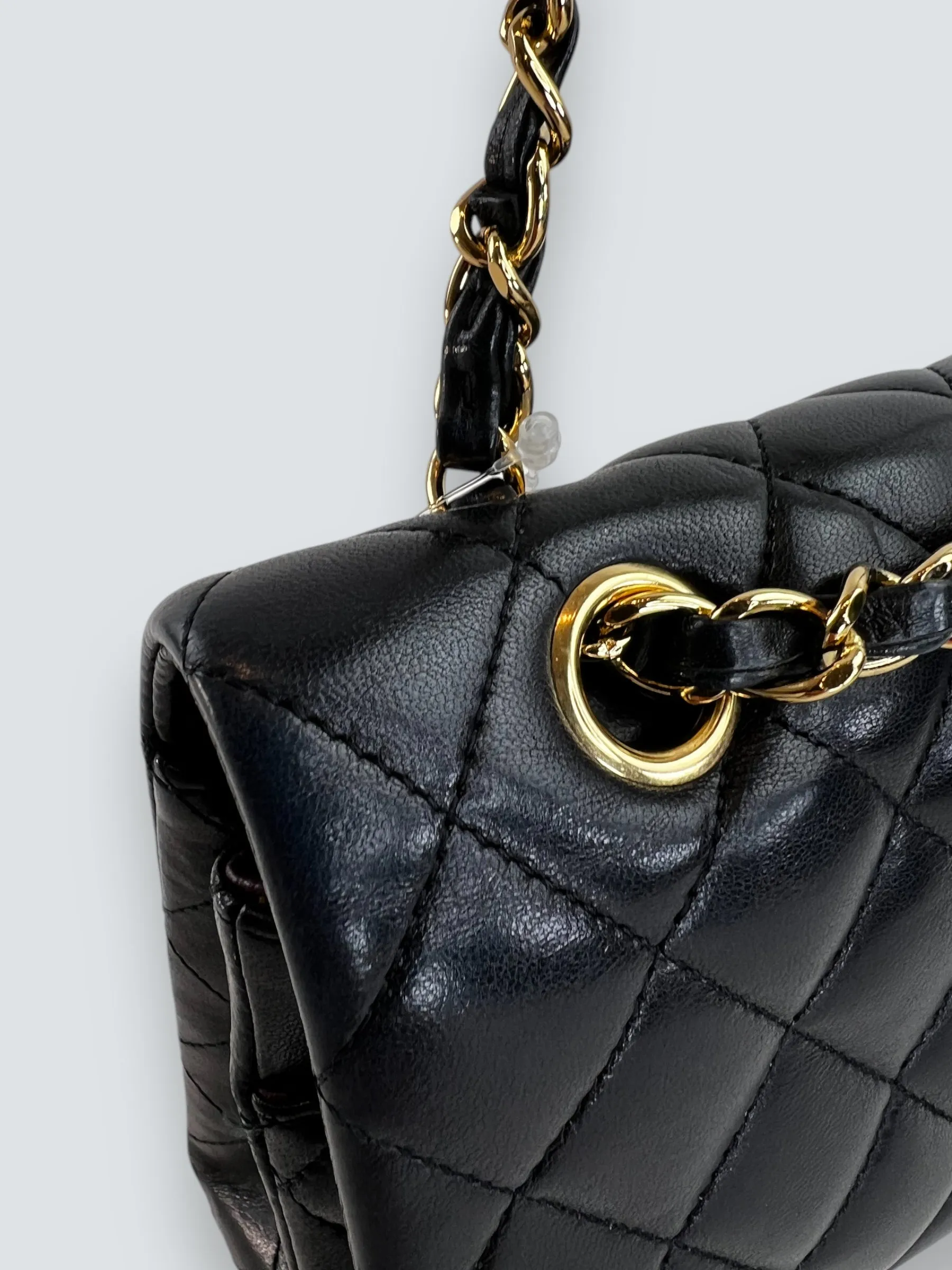 Chanel Black Lambskin Leather Medium Double Flap