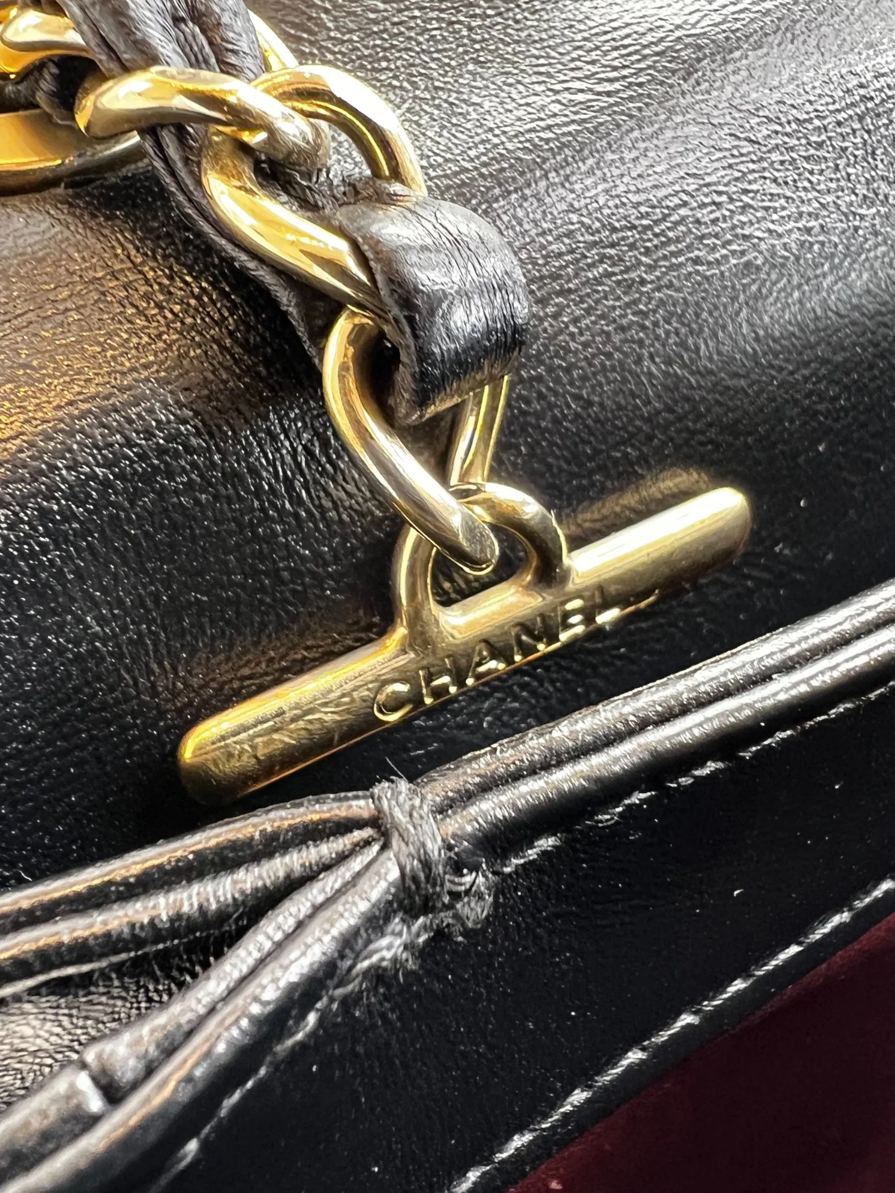 Chanel Black Lambskin Leather Top Handle "Trendy" Shoulder Bag