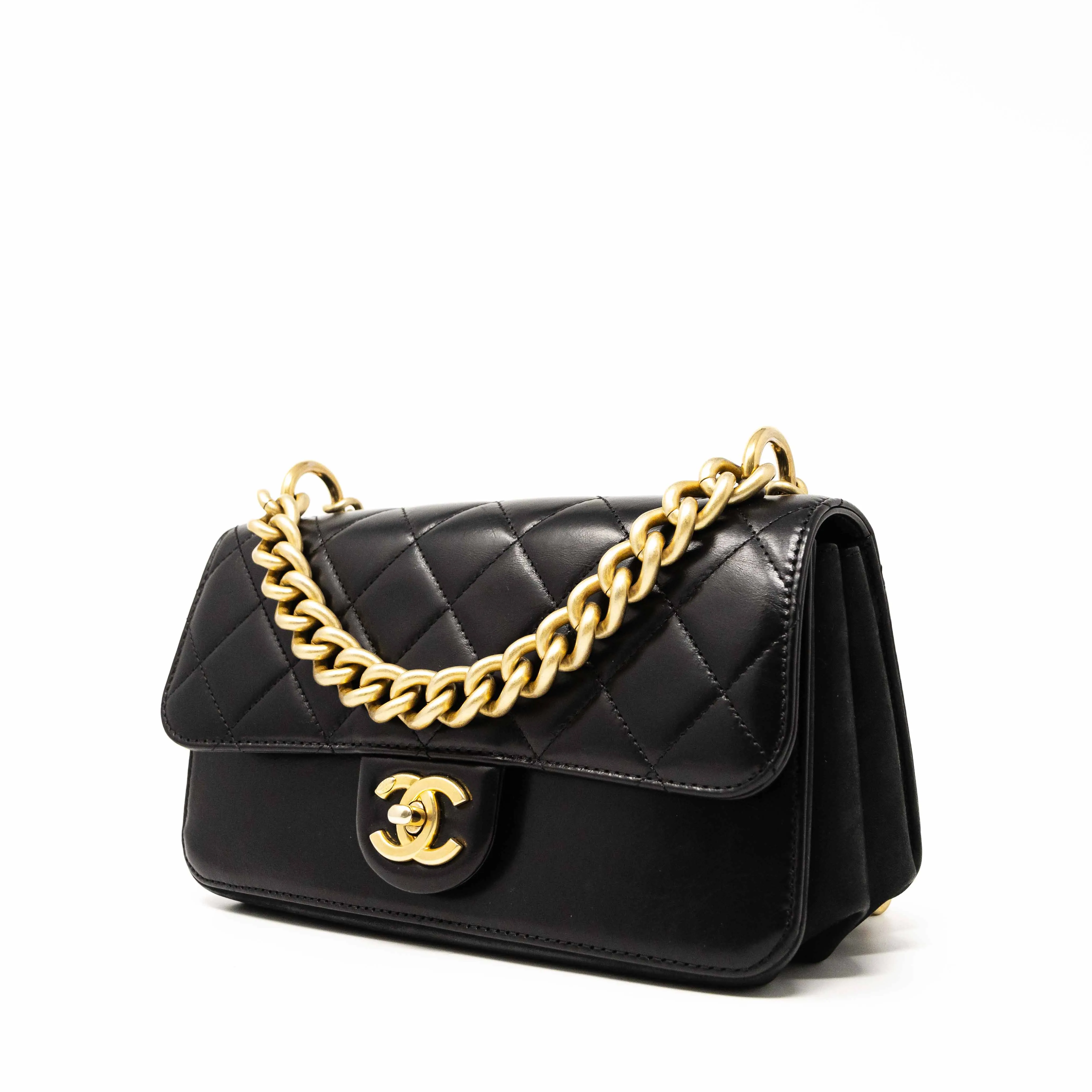 Chanel Black Straight Line Flap Bag