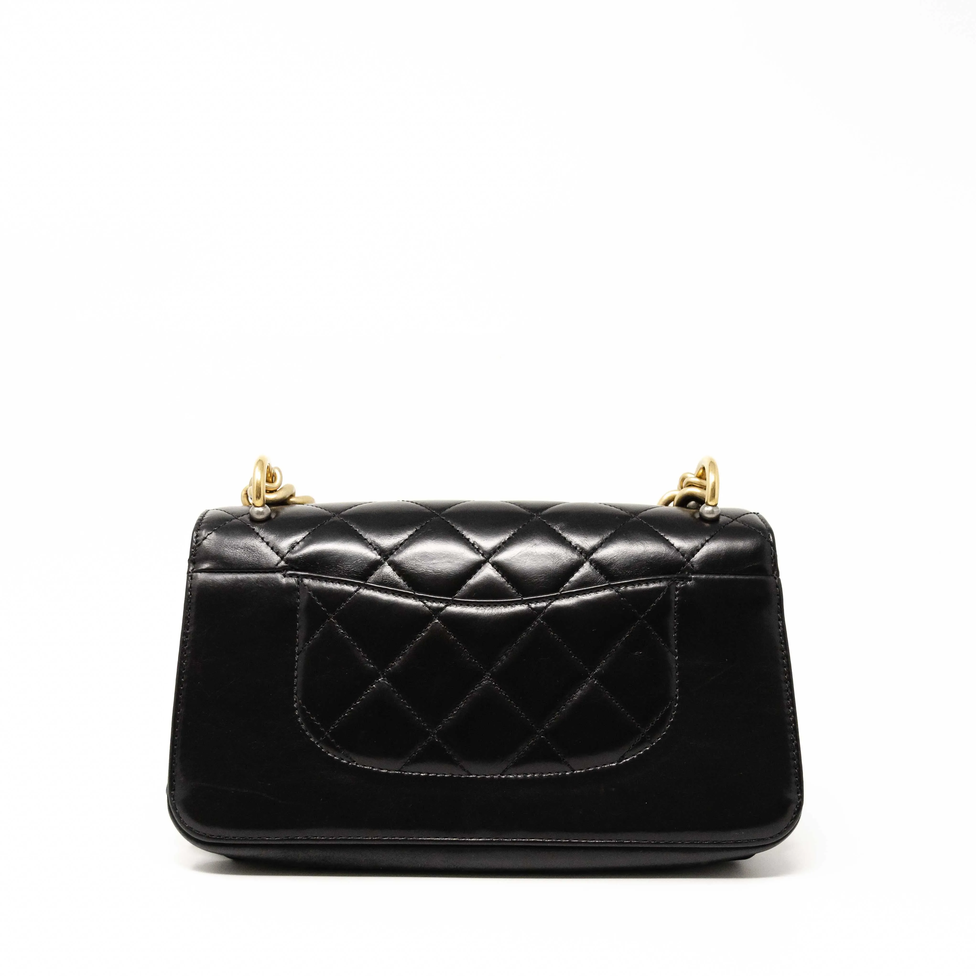 Chanel Black Straight Line Flap Bag