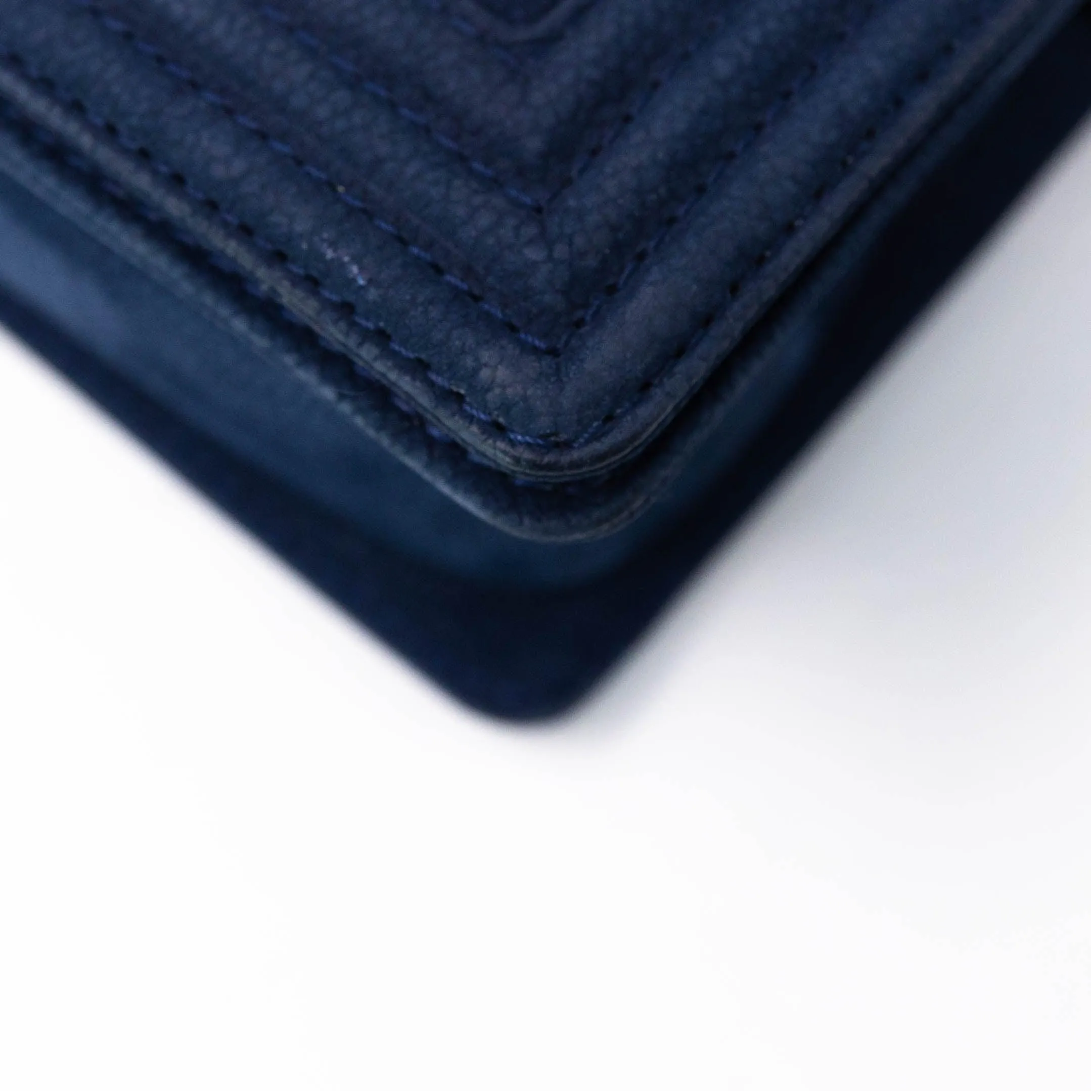 Chanel Blue Suede Small Boy Bag