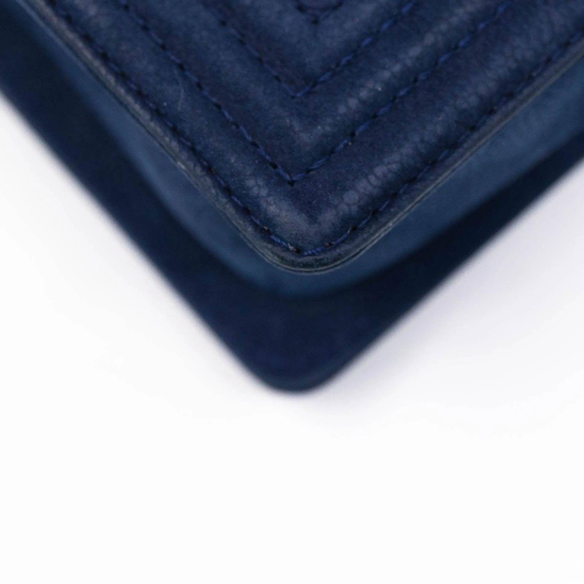 Chanel Blue Suede Small Boy Bag