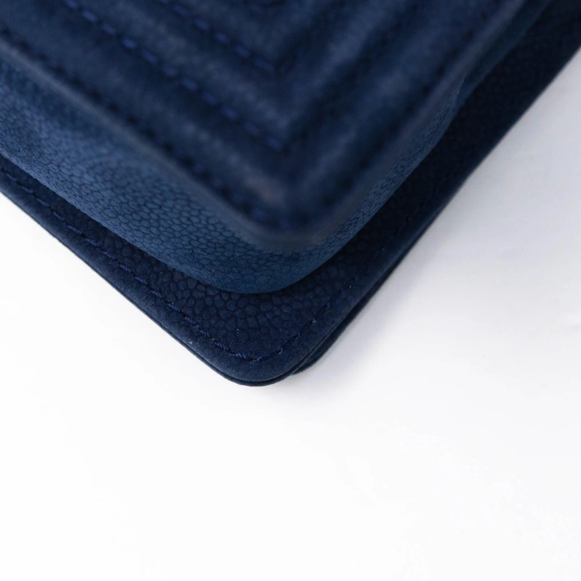 Chanel Blue Suede Small Boy Bag