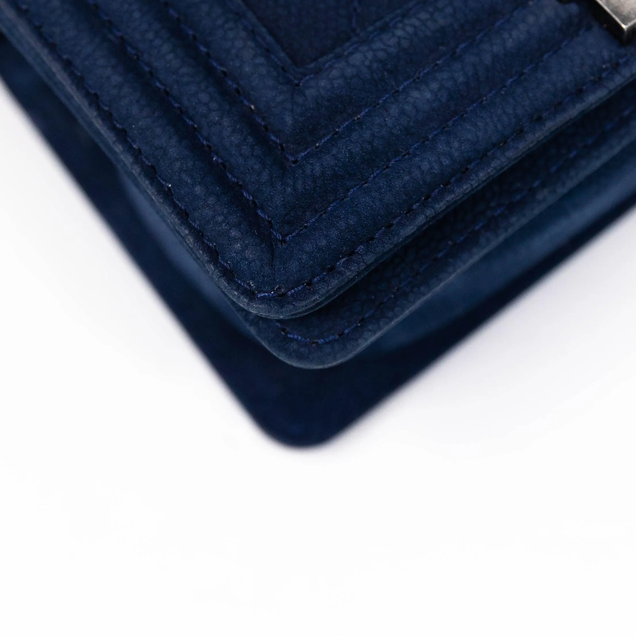 Chanel Blue Suede Small Boy Bag
