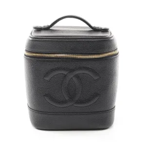 Chanel Caviar Skin Coco Mark Handbag Black