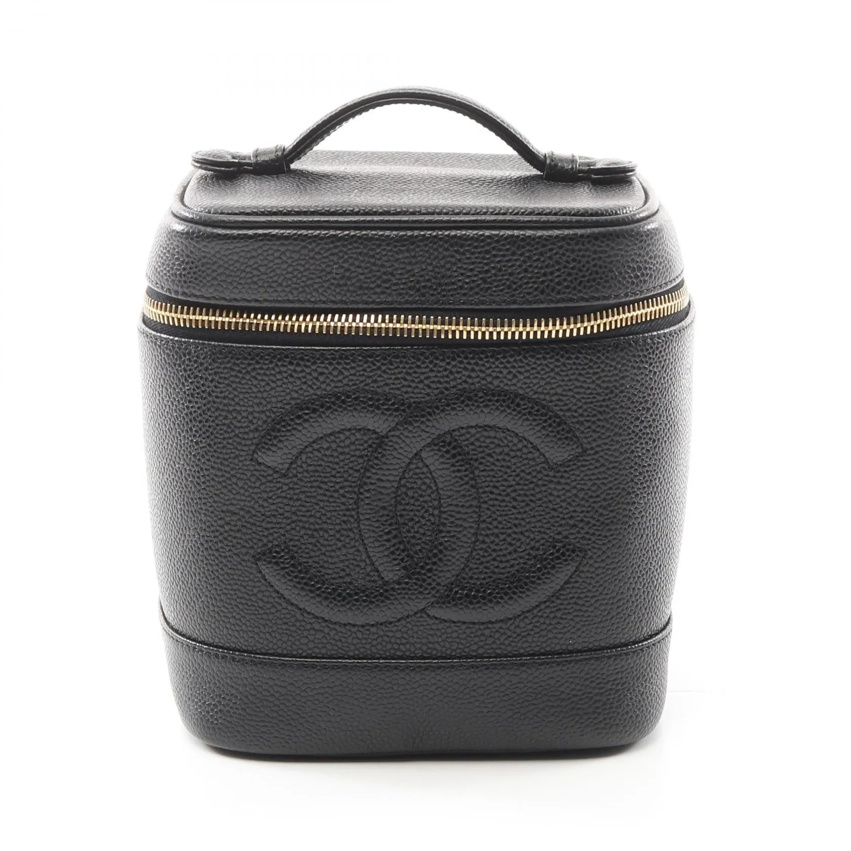 Chanel Caviar Skin Coco Mark Handbag Black