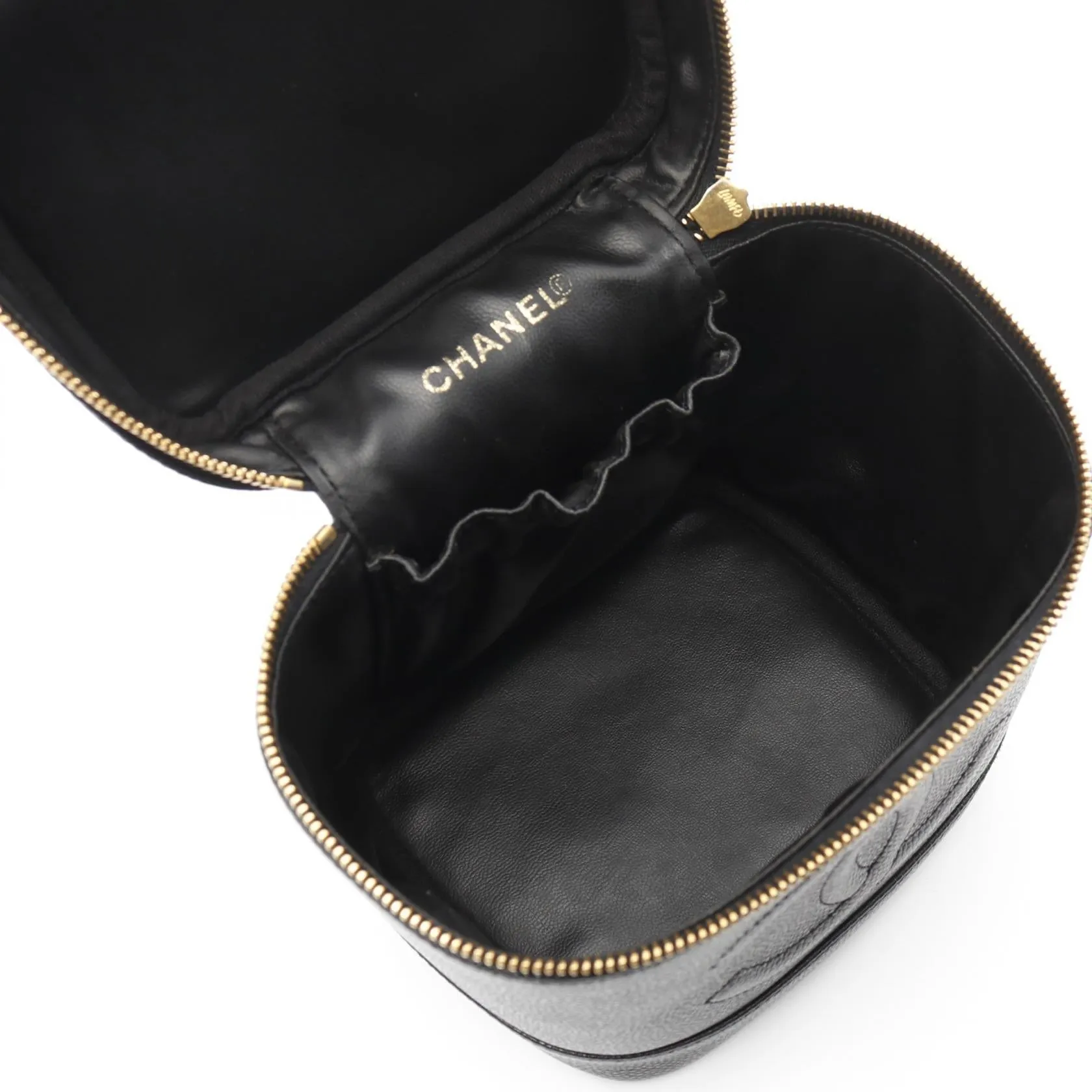 Chanel Caviar Skin Coco Mark Handbag Black