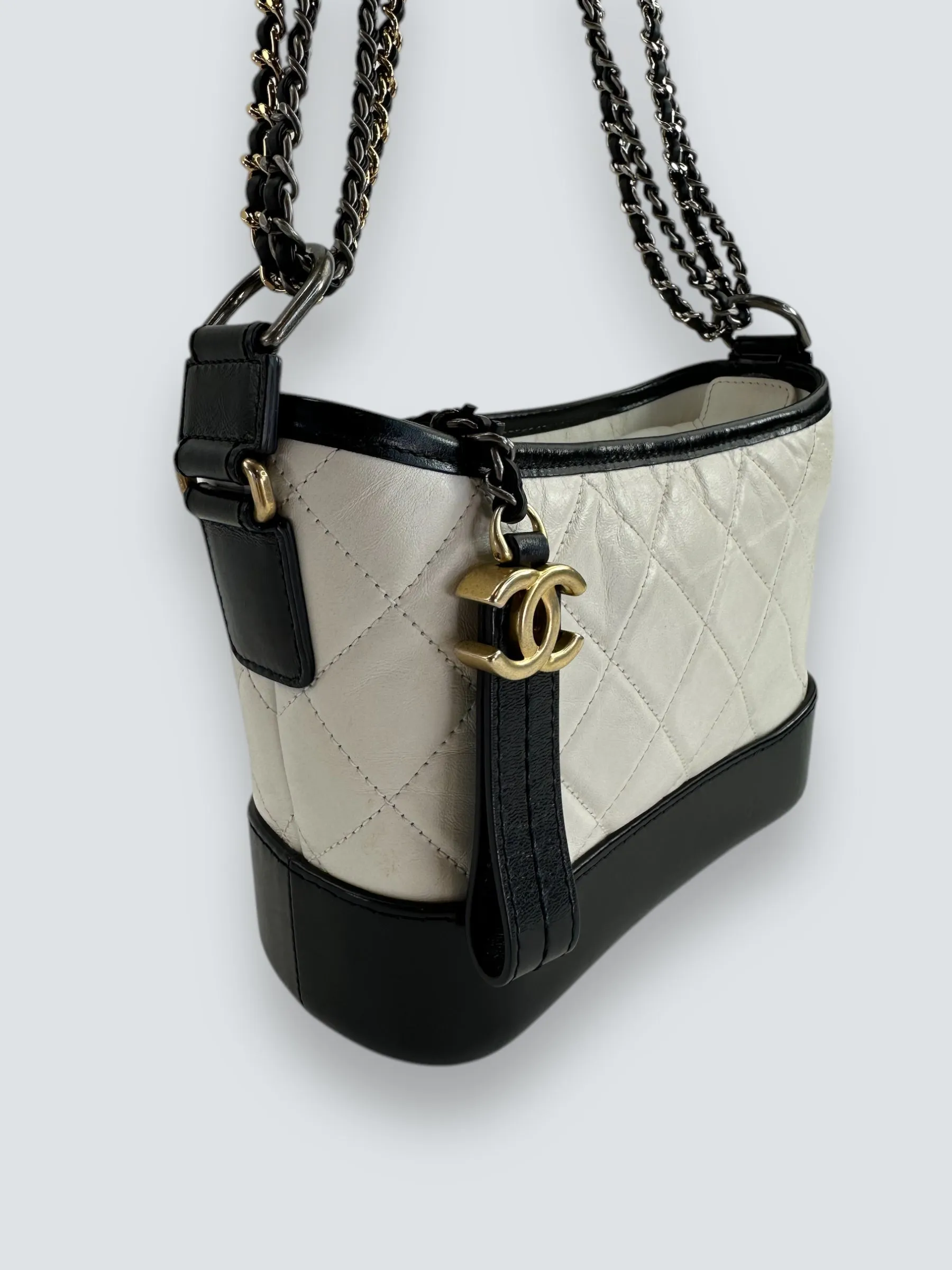 Chanel Gabrielle Hobo Black & White Handbag