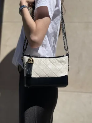 Chanel Gabrielle Hobo Black & White Handbag