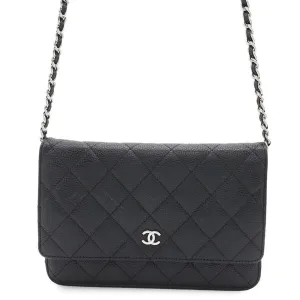 Chanel Grained Calfskin Chain/Shoulder Wallet (Pre-Owned)