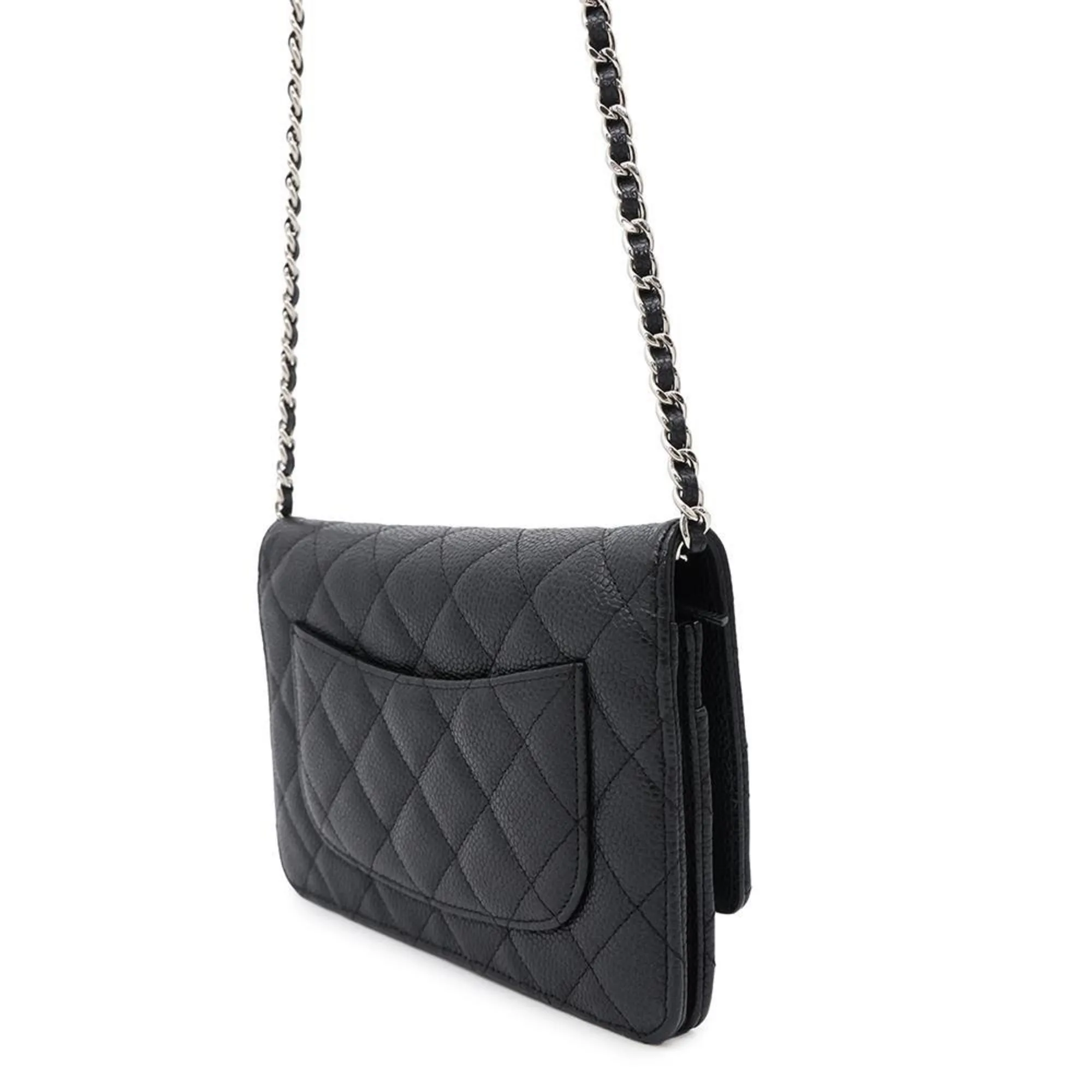 Chanel Grained Calfskin Chain/Shoulder Wallet (Pre-Owned)