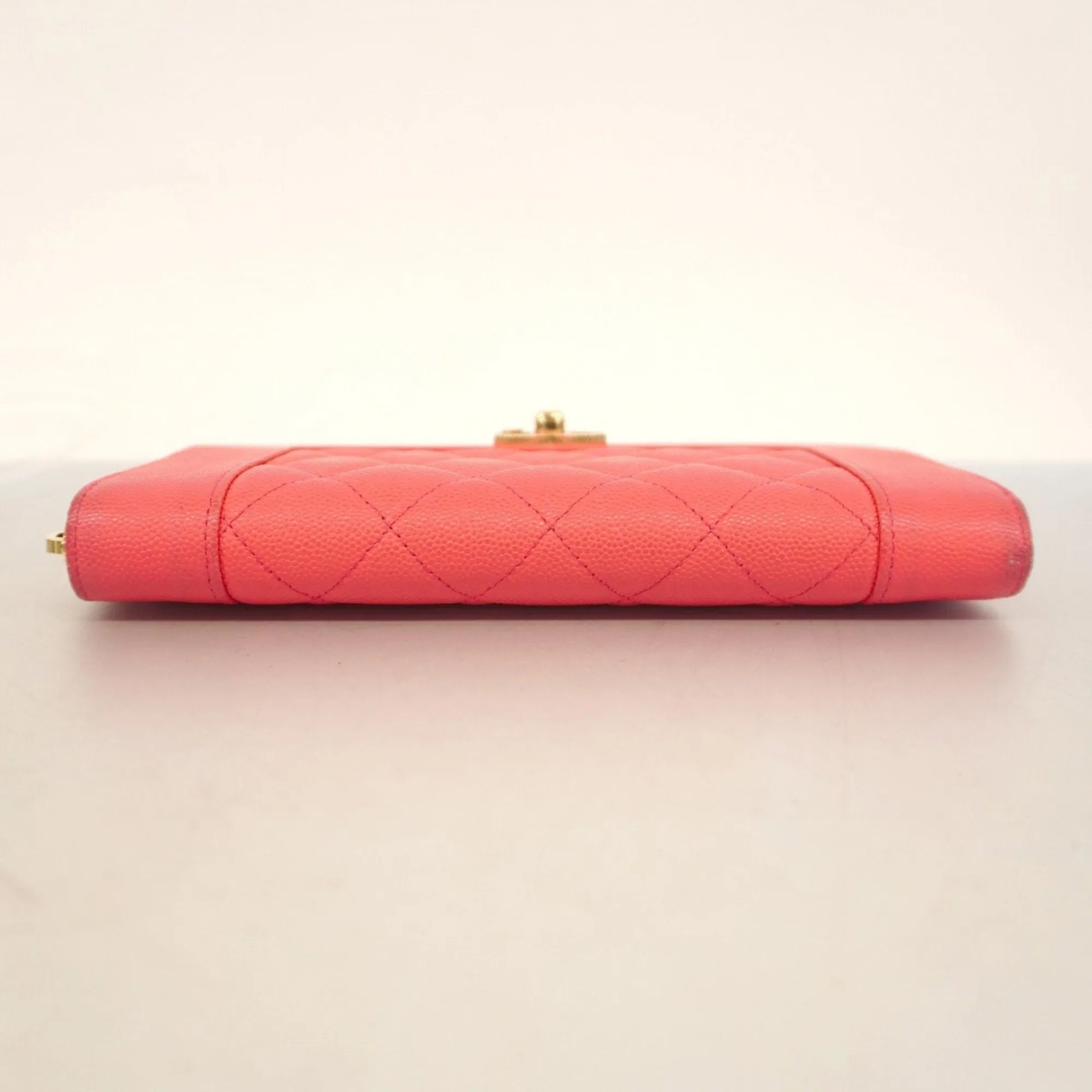 Chanel Grained Calfskin Long Wallet (Bi-Fold) (Pre-Owned)