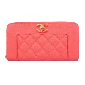 Chanel Grained Calfskin Long Wallet (Bi-Fold) (Pre-Owned)