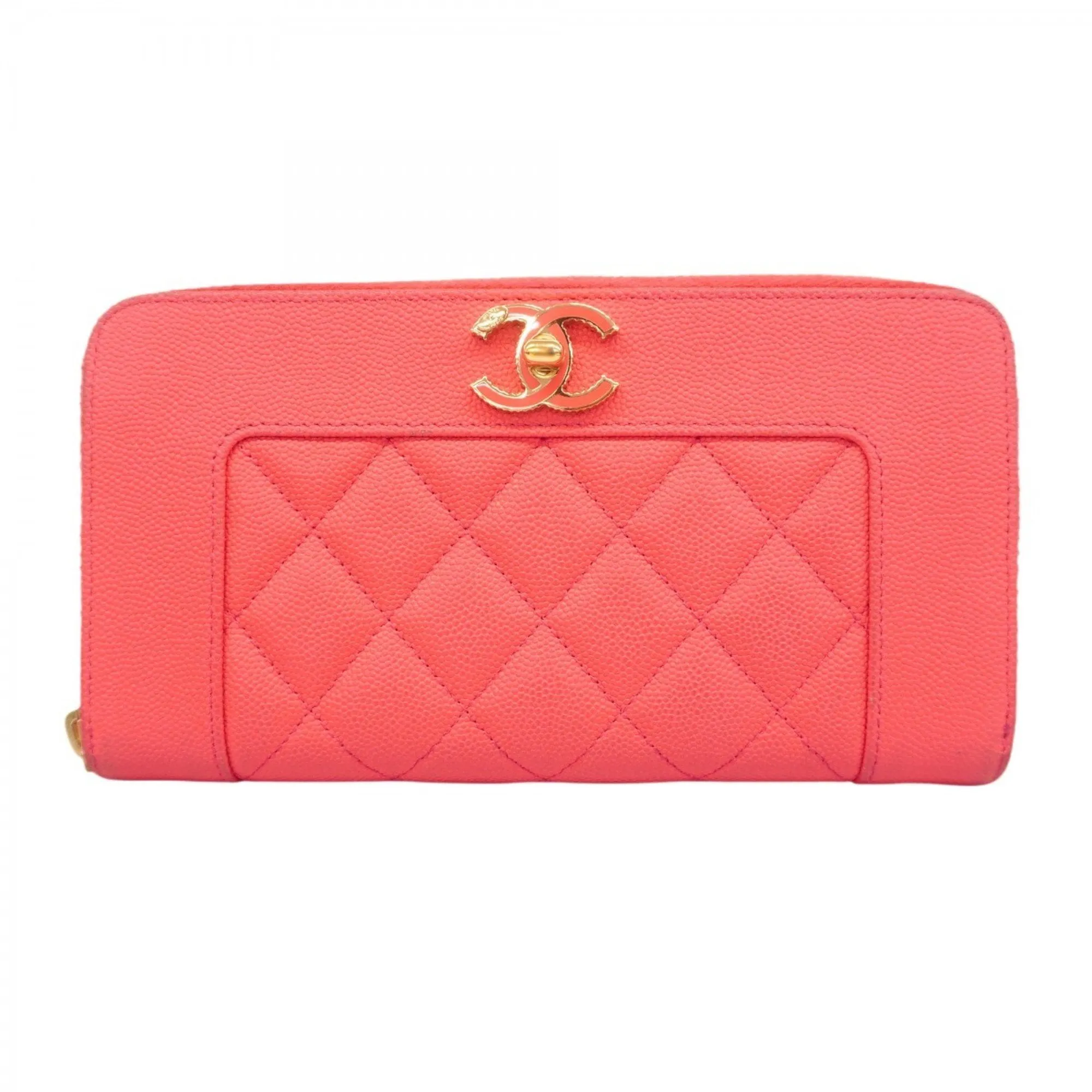 Chanel Grained Calfskin Long Wallet (Bi-Fold) (Pre-Owned)