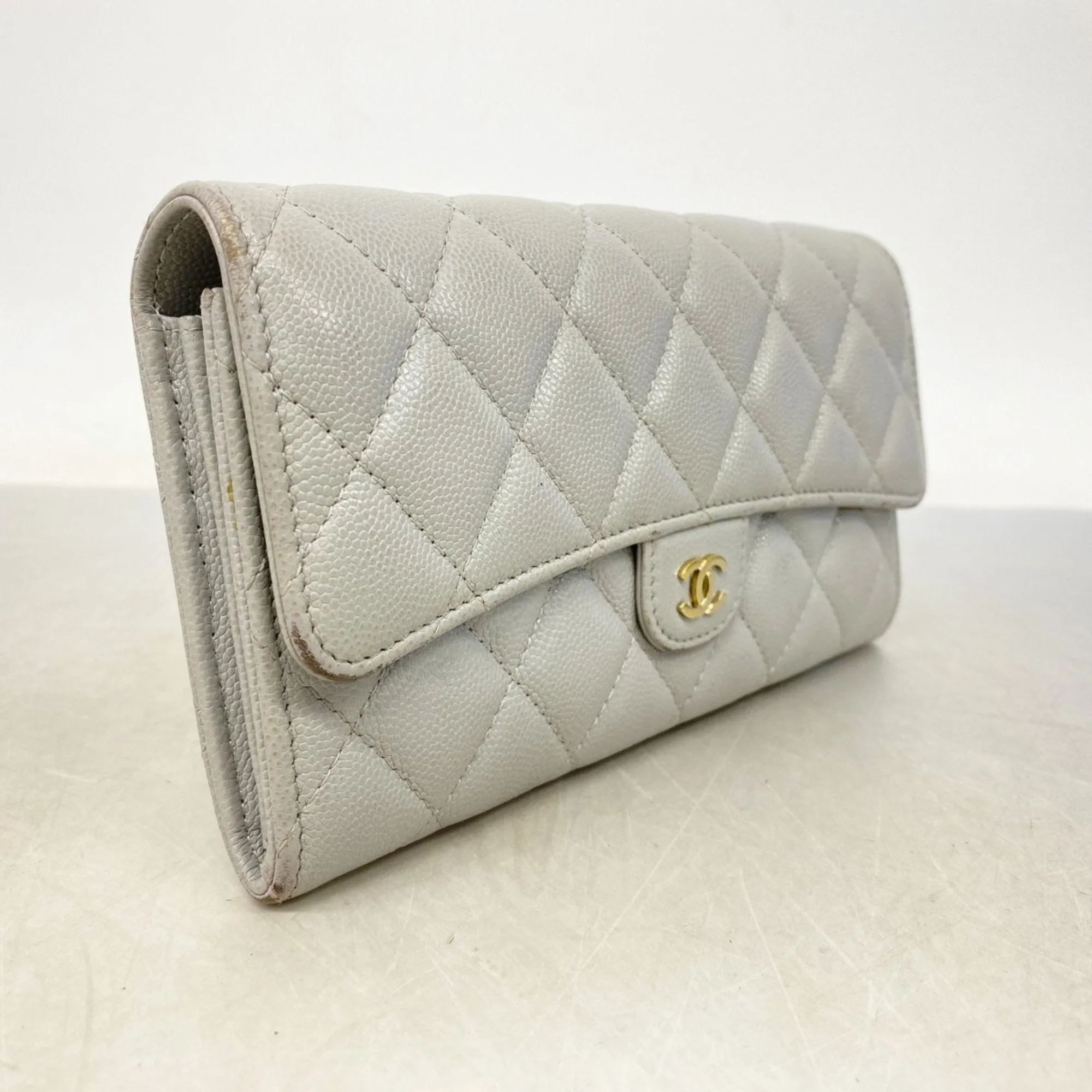 Chanel  Grained Calfskin Long Wallet (Bi-Fold) (Pre-Owned)