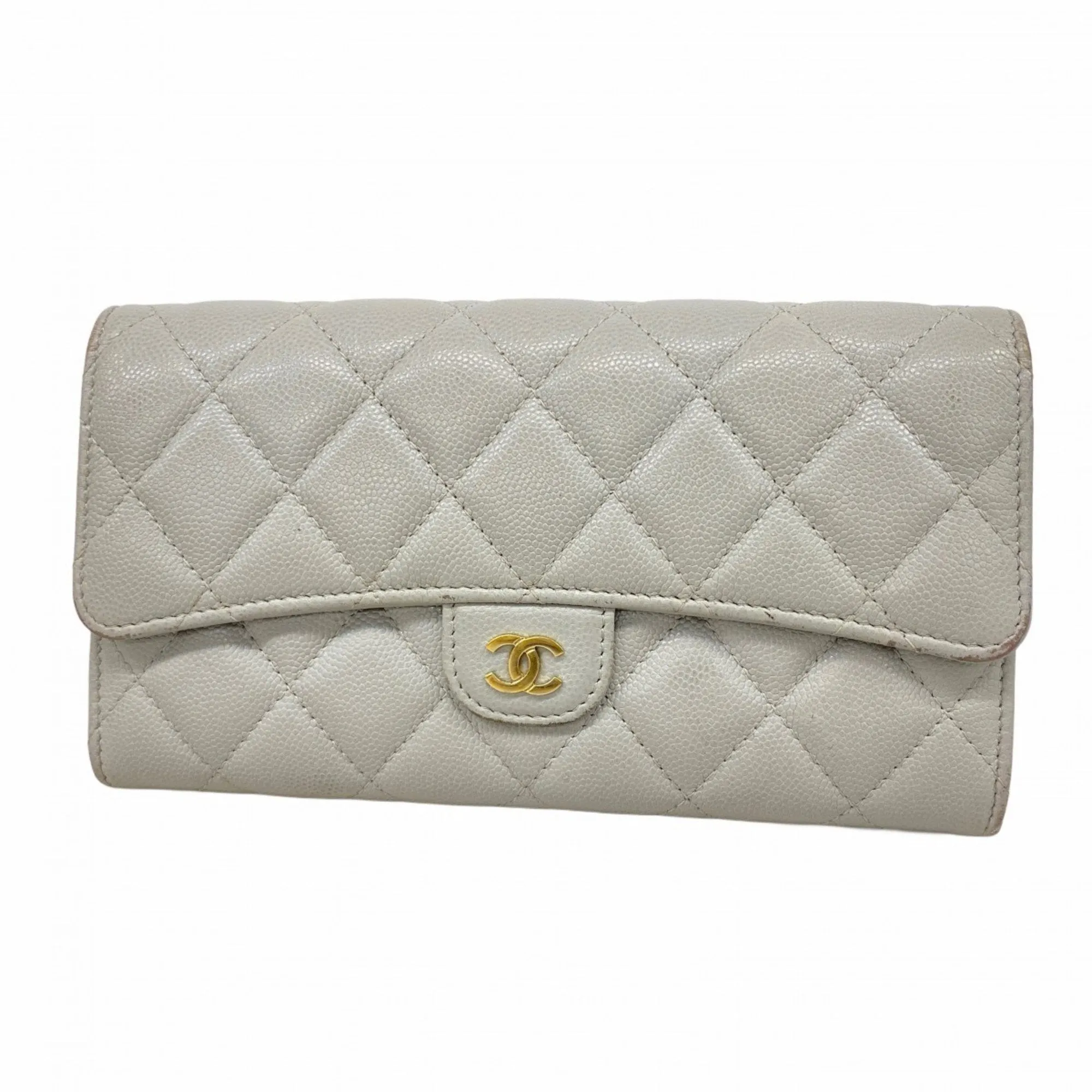 Chanel  Grained Calfskin Long Wallet (Bi-Fold) (Pre-Owned)