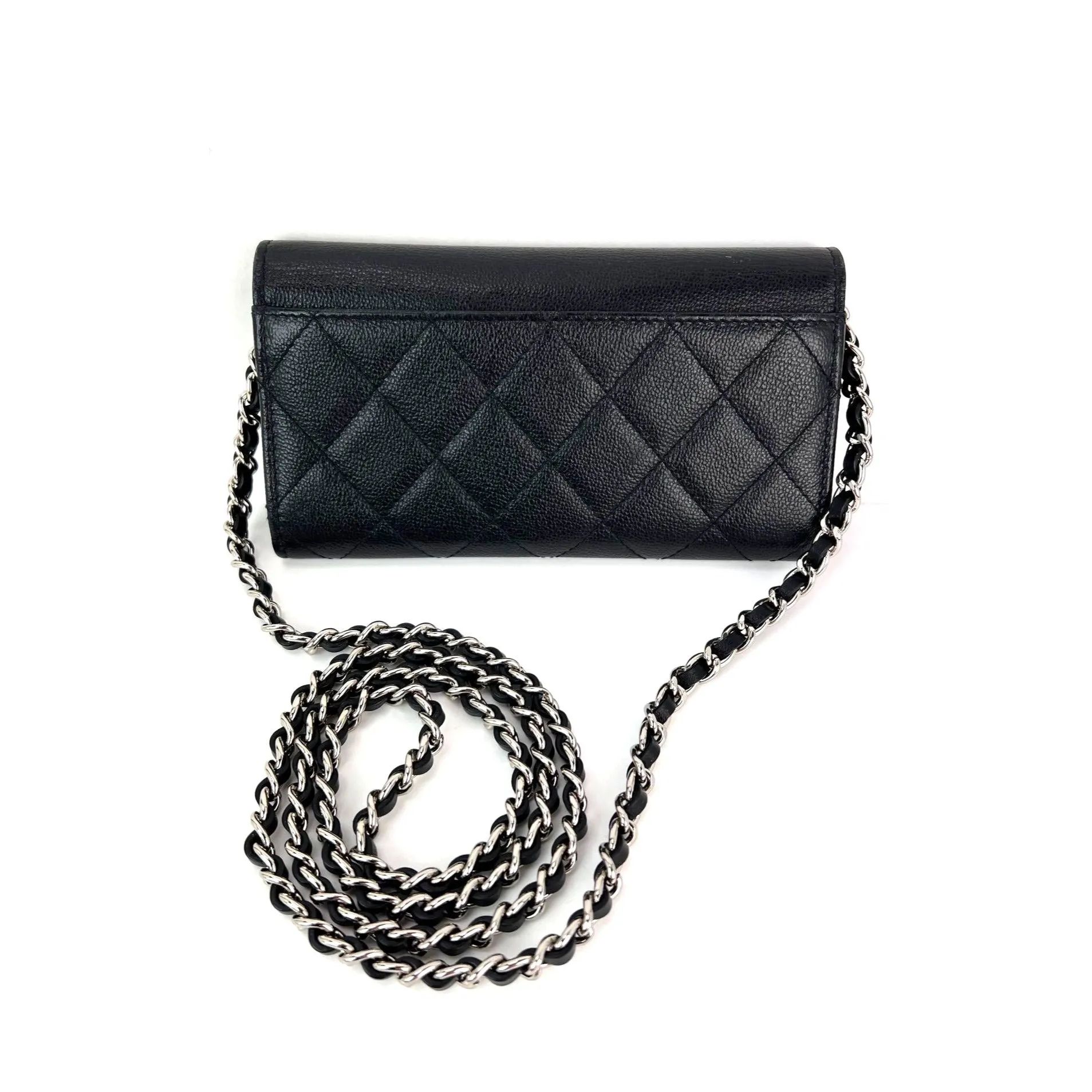 Chanel Grained Calfskin Quilted CC Box Flap Wallet
