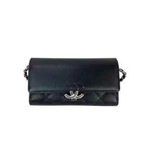 Chanel Grained Calfskin Quilted CC Box Flap Wallet
