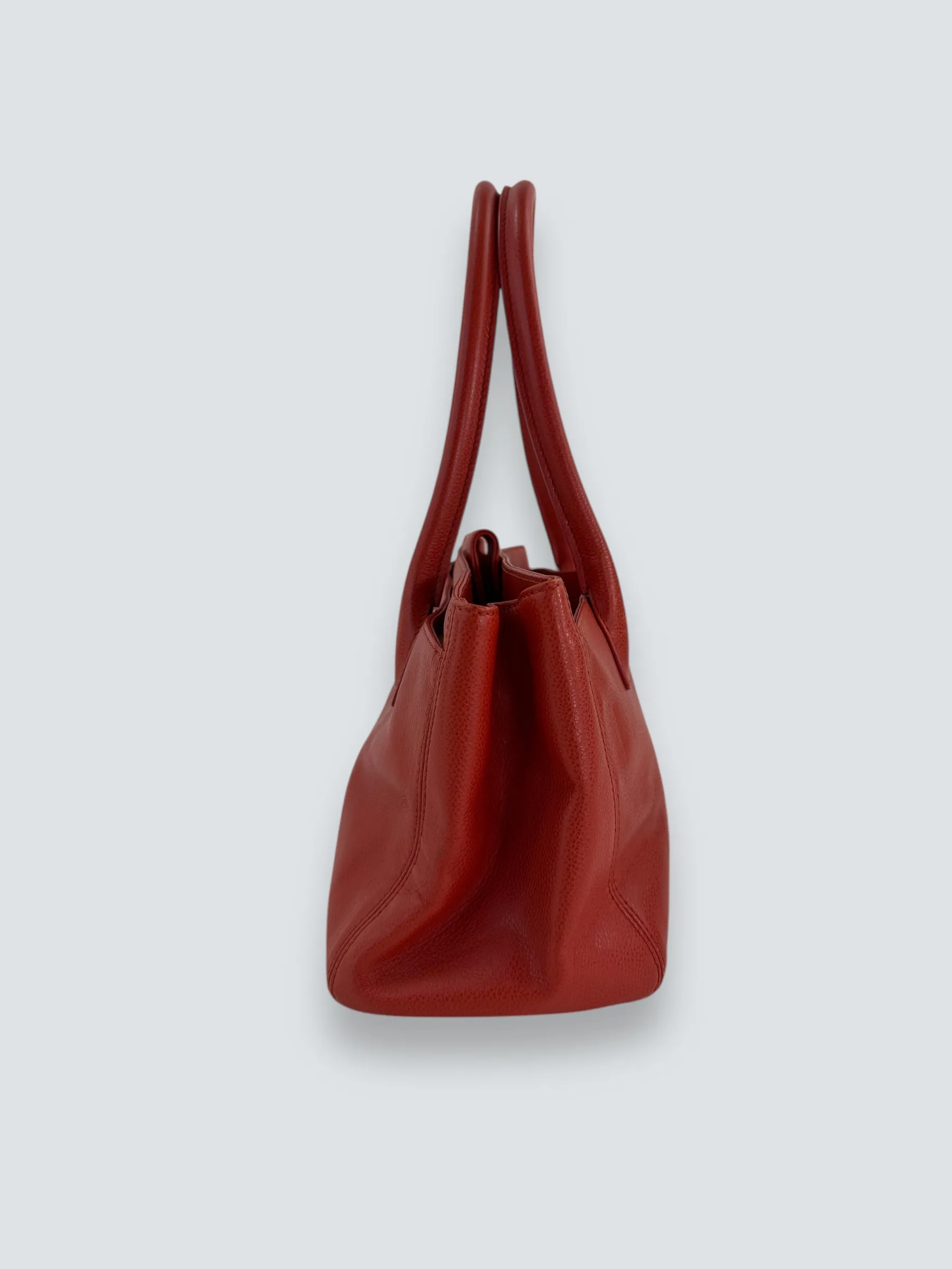 Chanel Mandarin Orange Calfskin Leather Cerf Executive Tote