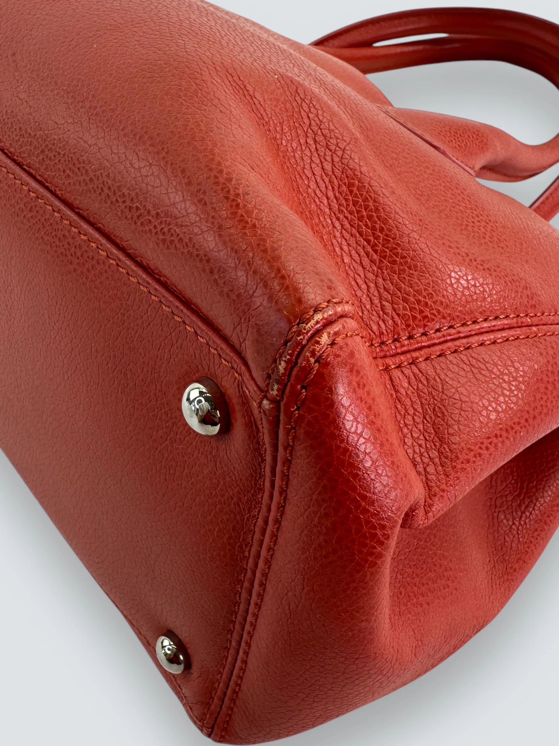 Chanel Mandarin Orange Calfskin Leather Cerf Executive Tote